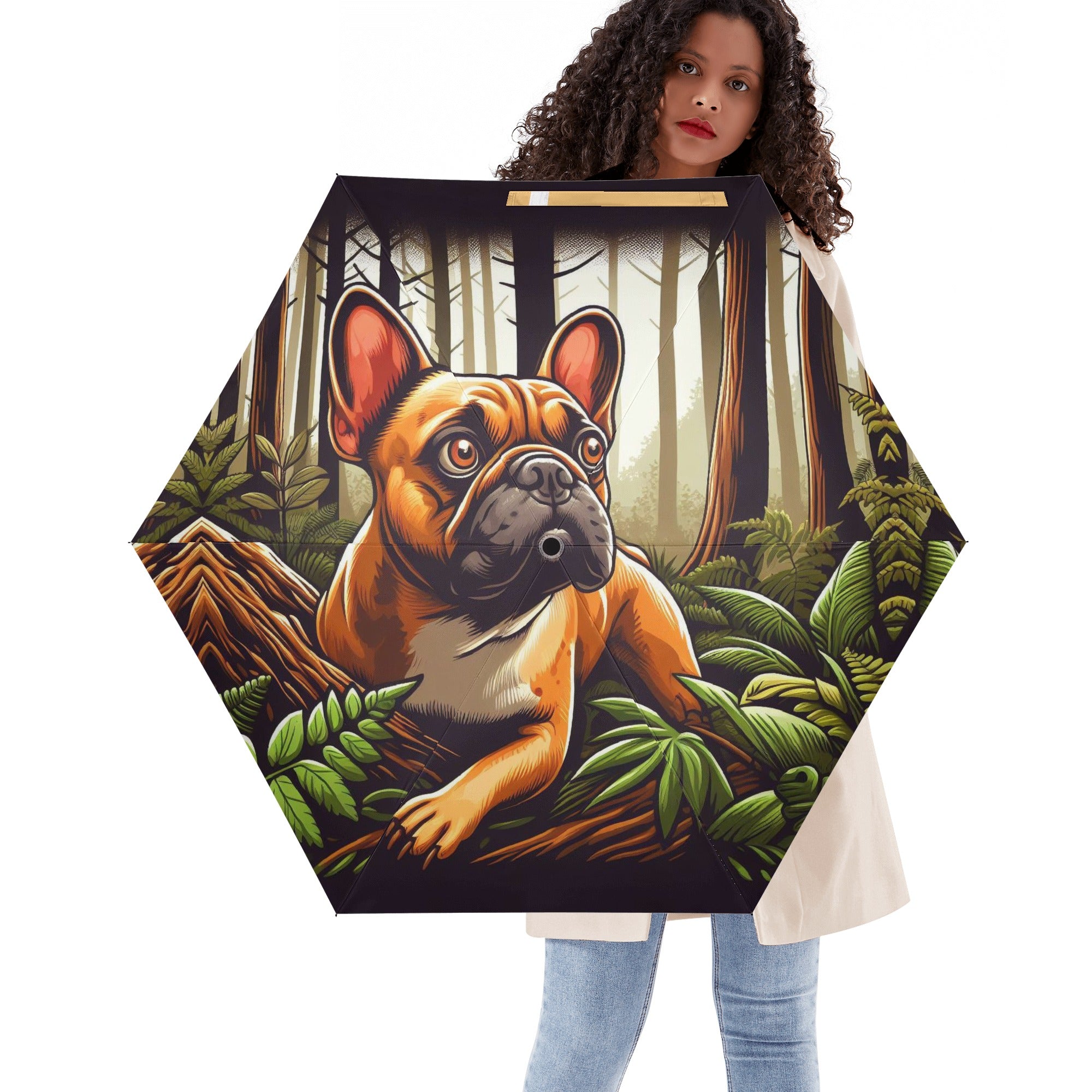 Willow Frenchie Compact Brolly for Frenchie Enthusiasts-fadou