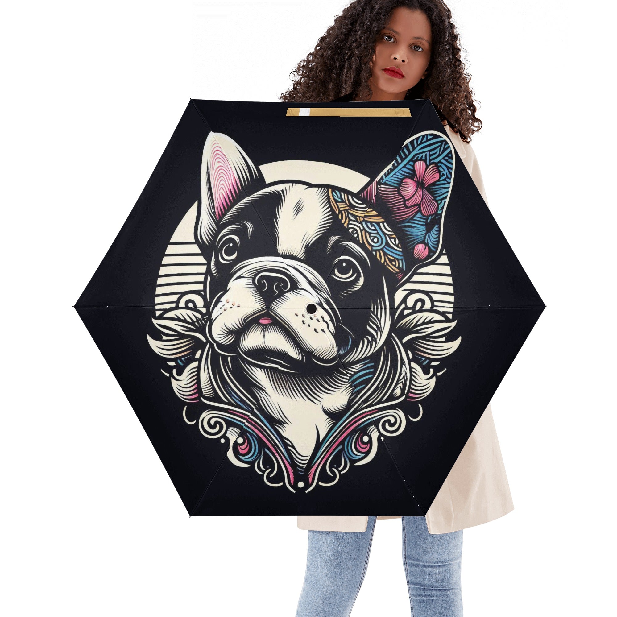 Stella French Bulldog Folding Umbrella for Bulldog Owners-fadou