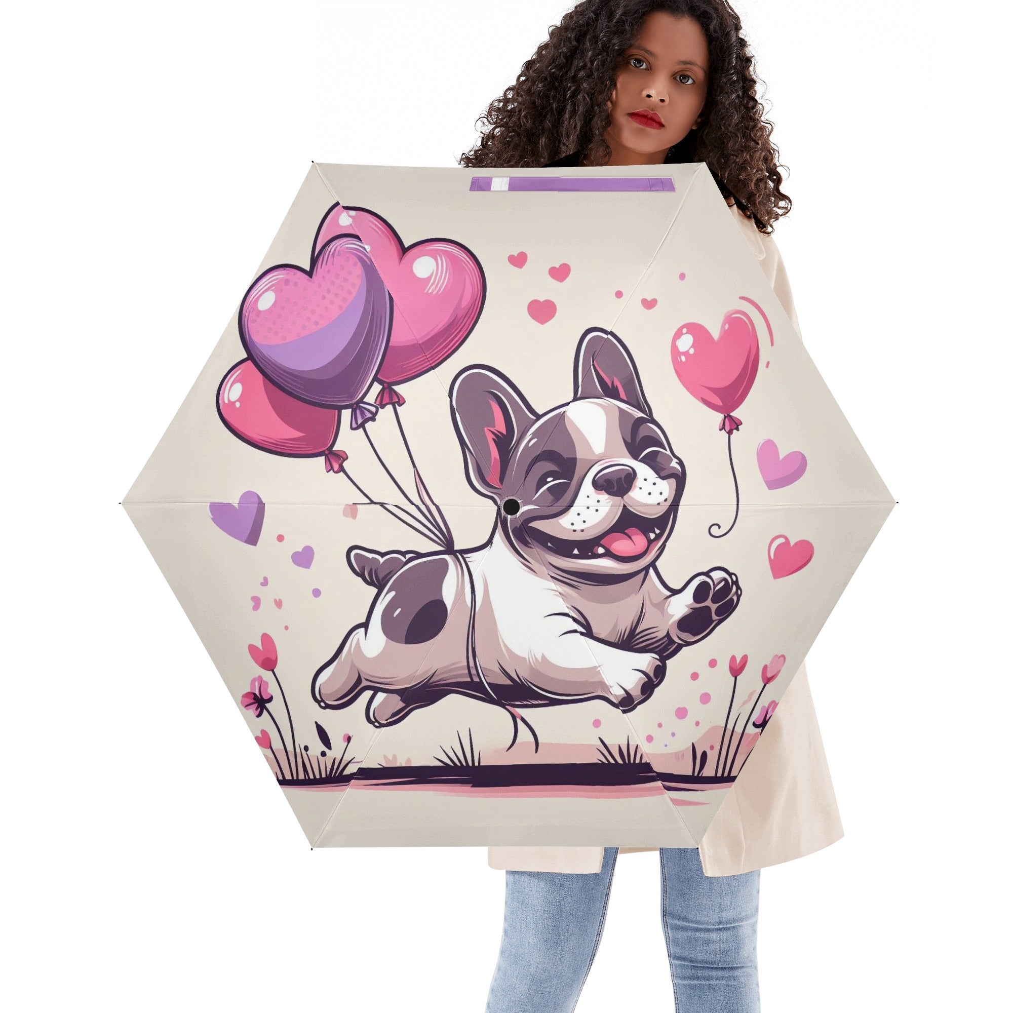 Molly French Bulldog Compact Brolly for Dog Moms & Dads-fadou