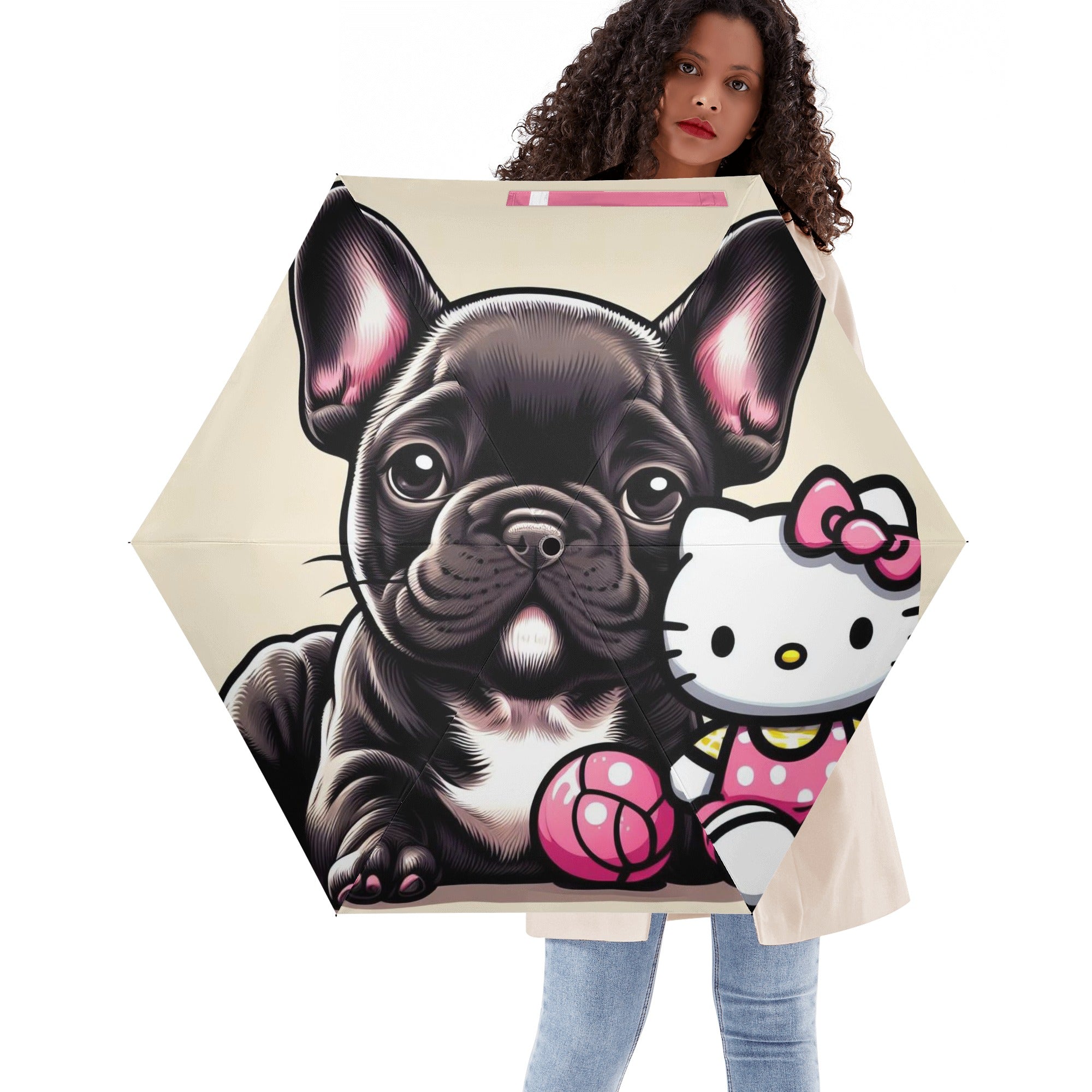 Lucy French Bulldog Folding Umbrella for Bulldog Owners-fadou