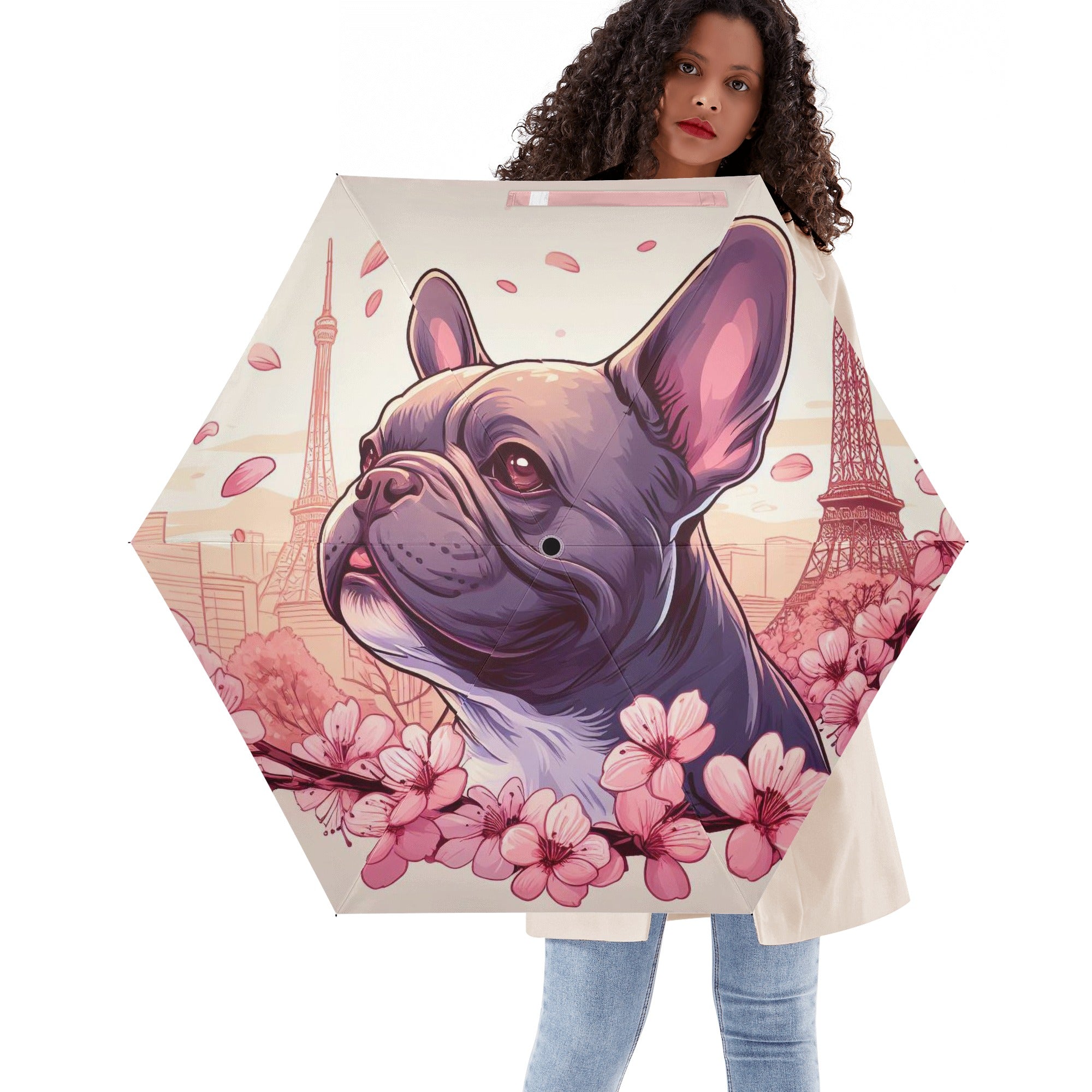 Lily French Bulldog Folding Umbrella for Dog Moms & Dads-fadou