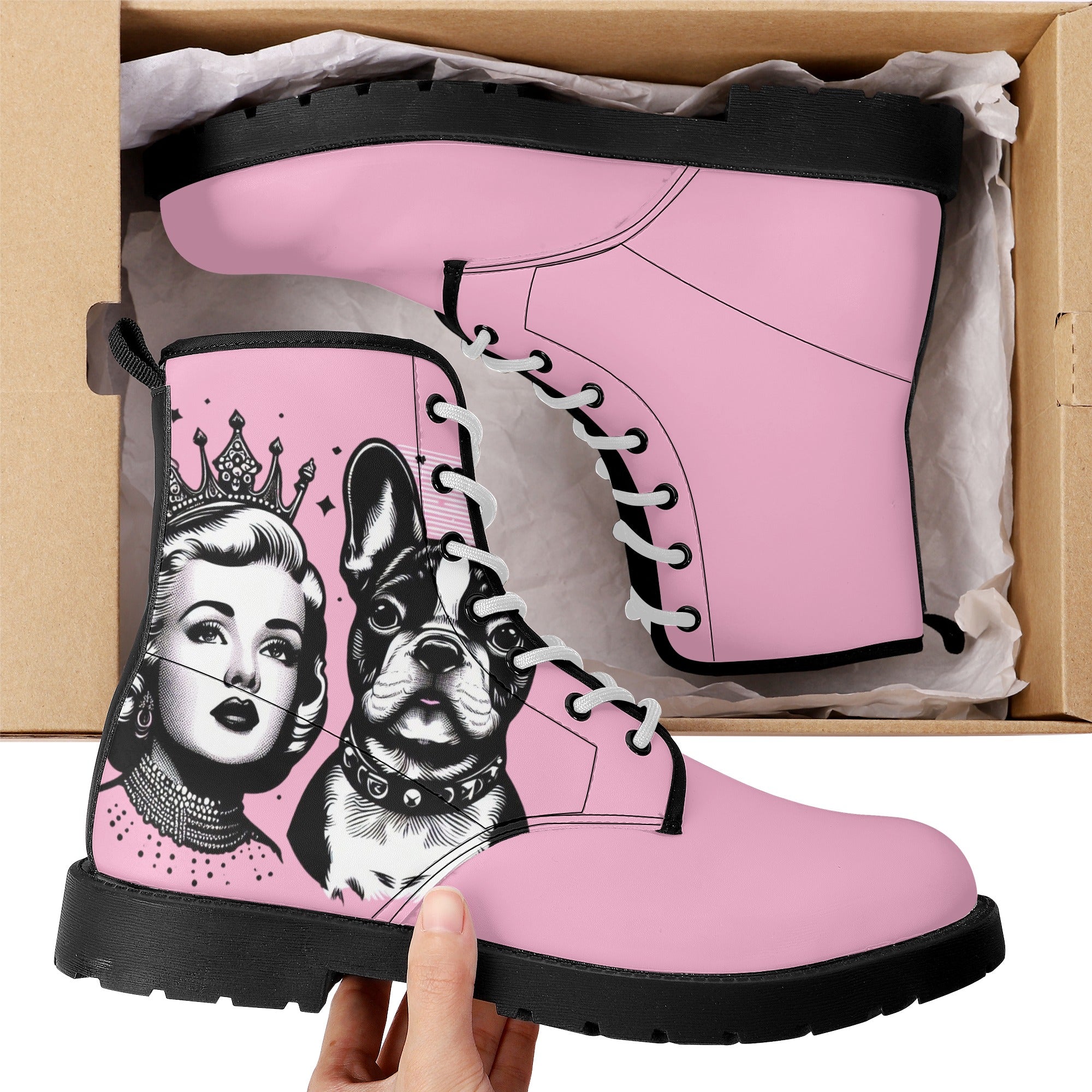 Molly French Bulldog Casual Boots for Frenchie Enthusiasts-fadou