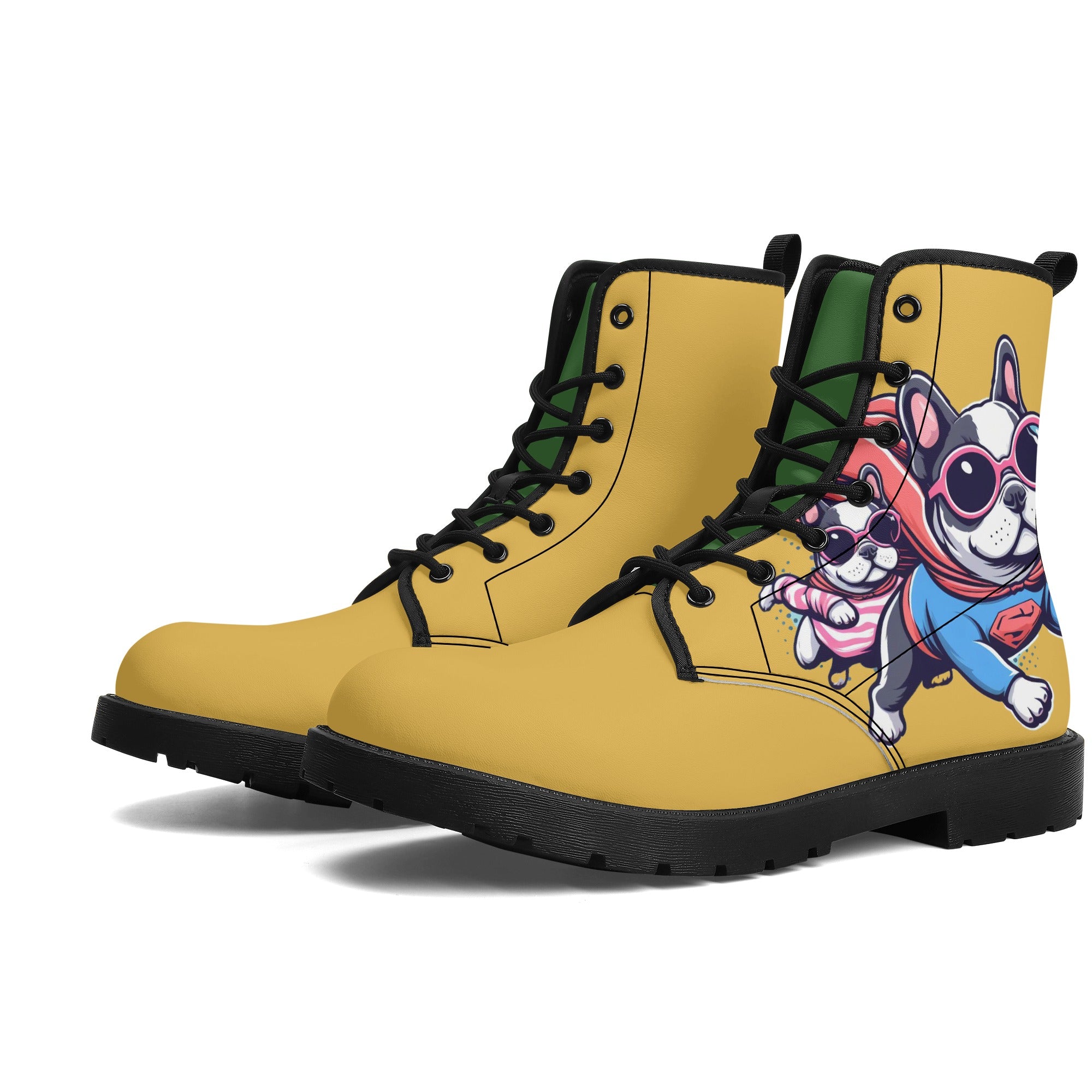 Riley French Bulldog Leather Boots for Frenchie Enthusiasts-fadou