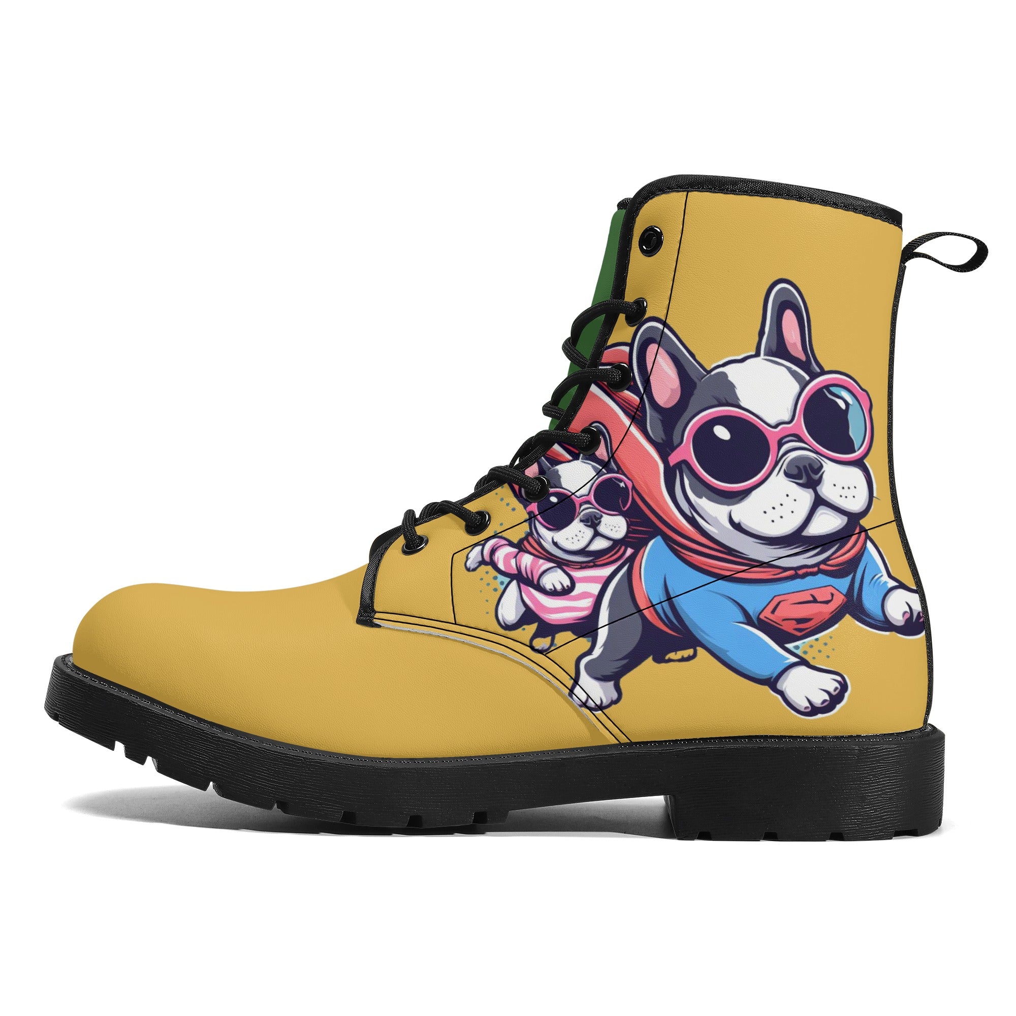 Riley French Bulldog Leather Boots for Frenchie Enthusiasts-fadou