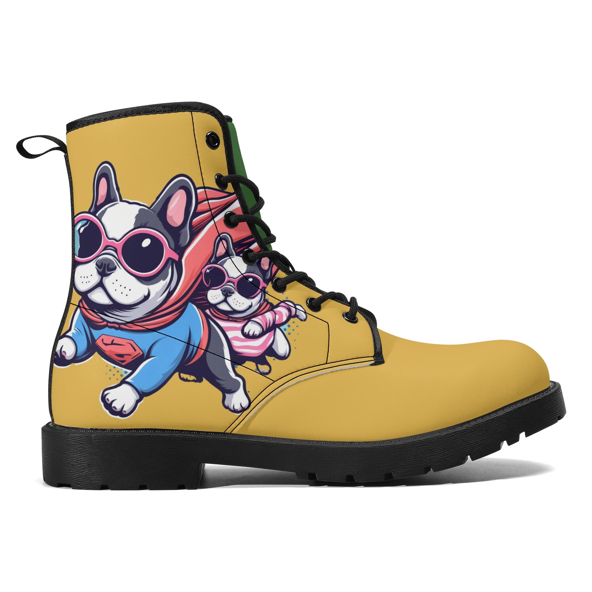 Riley French Bulldog Leather Boots for Frenchie Enthusiasts-fadou
