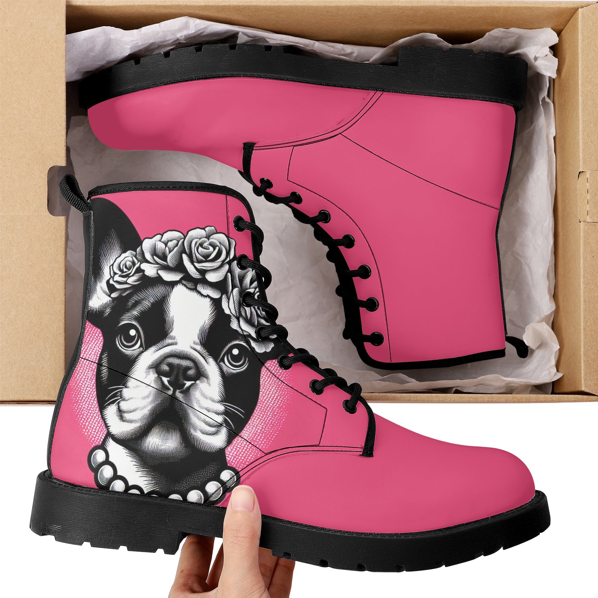 Paisley French Bulldog Fashion Boots for Frenchie Enthusiasts-fadou
