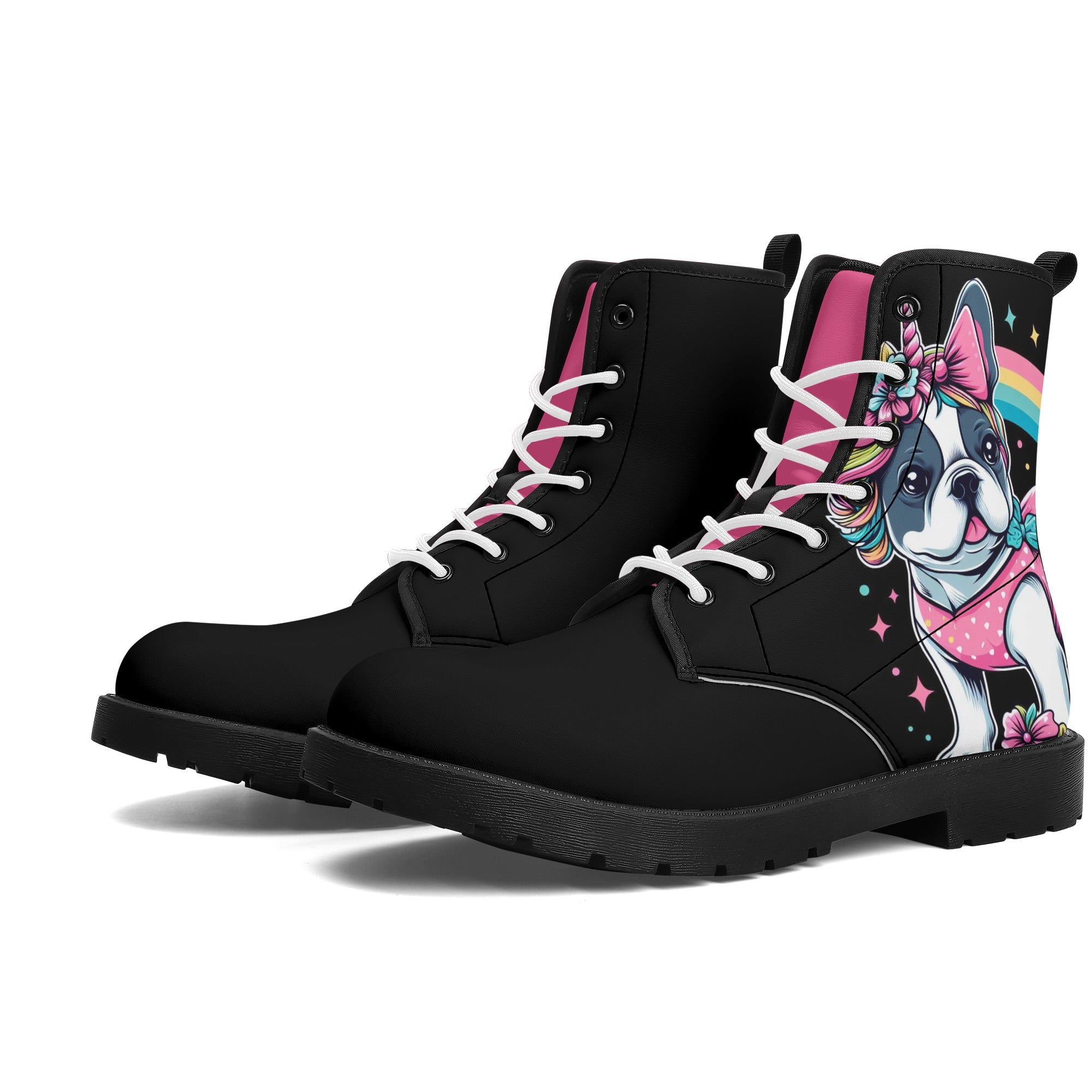 French Bulldog Leather Fashion Boots for Dog Moms & Dads-fadou