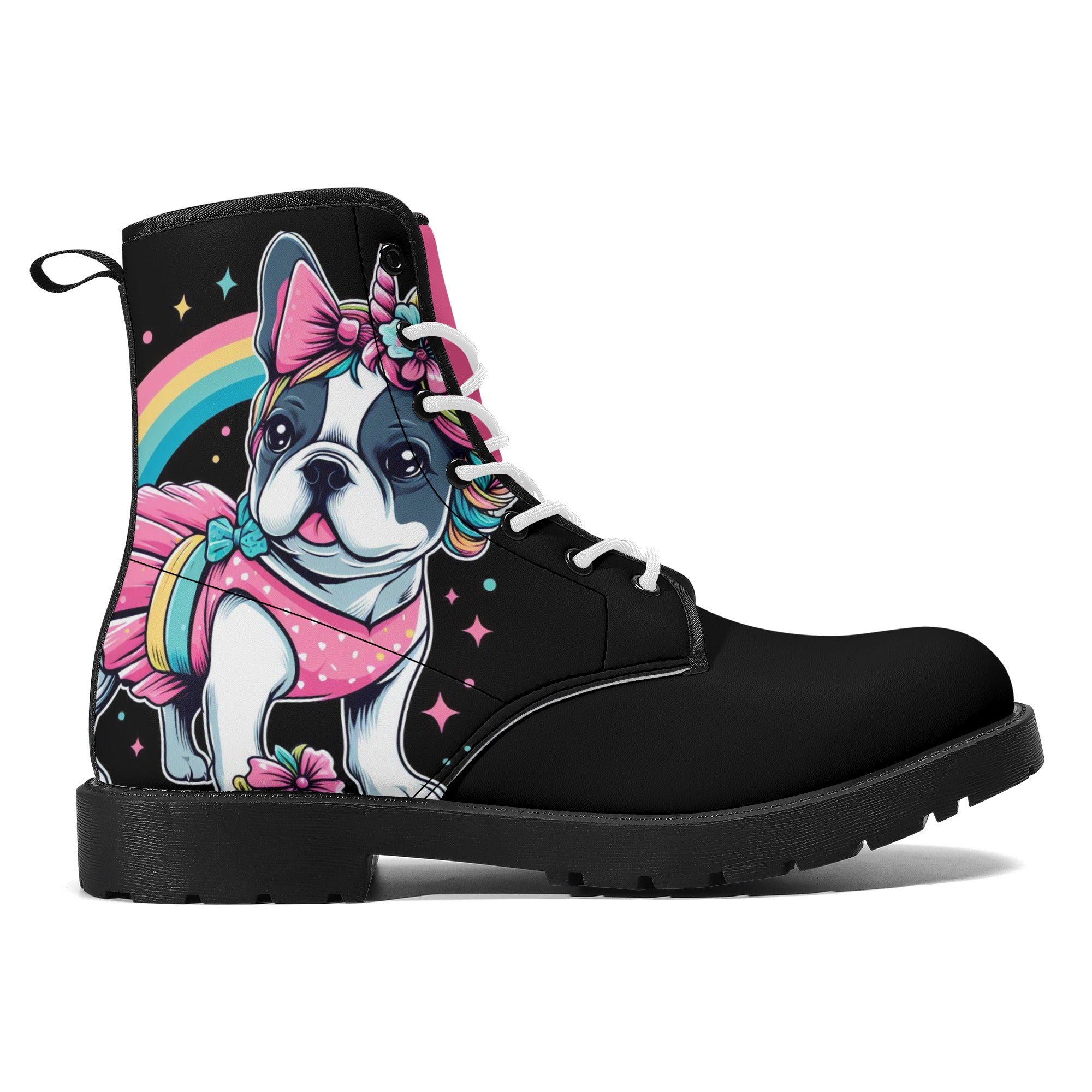French Bulldog Leather Fashion Boots for Dog Moms & Dads-fadou