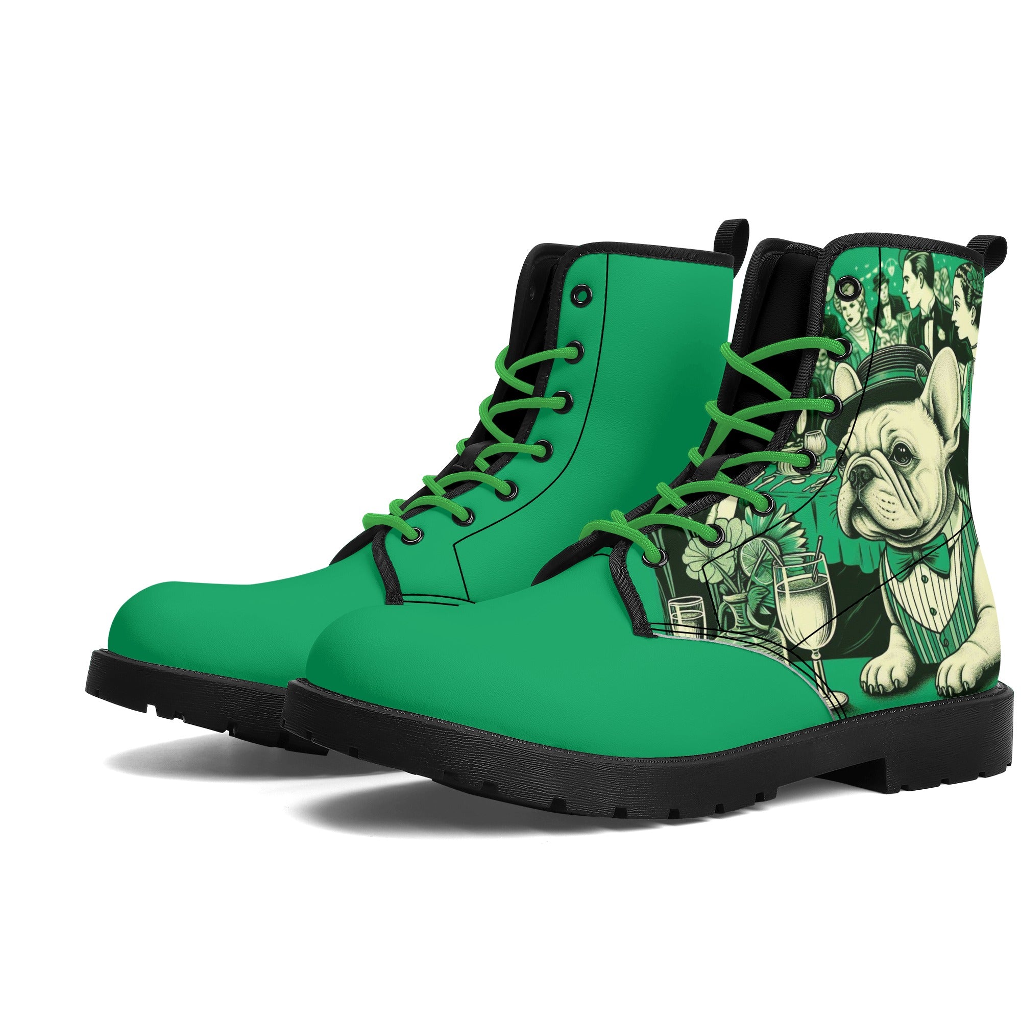 Frenchie Leather Ankle Booties for Frenchie Enthusiasts-fadou