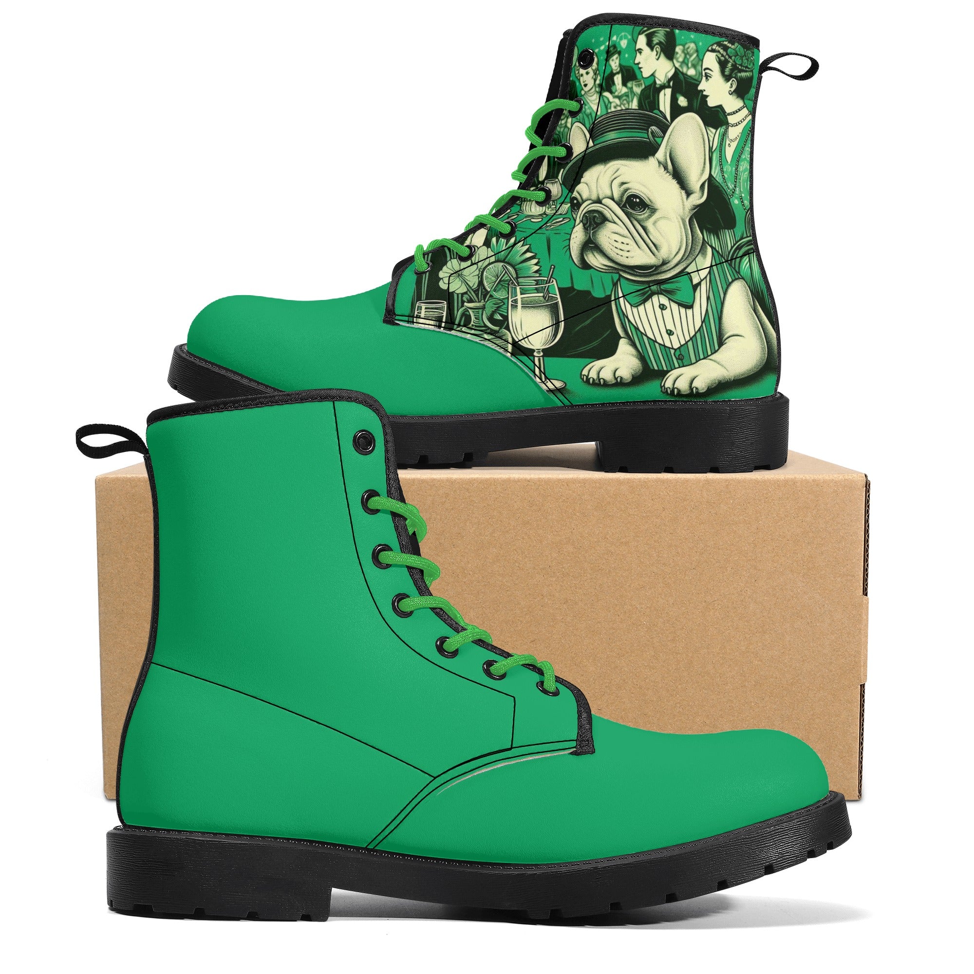 Frenchie Leather Ankle Booties for Frenchie Enthusiasts-fadou