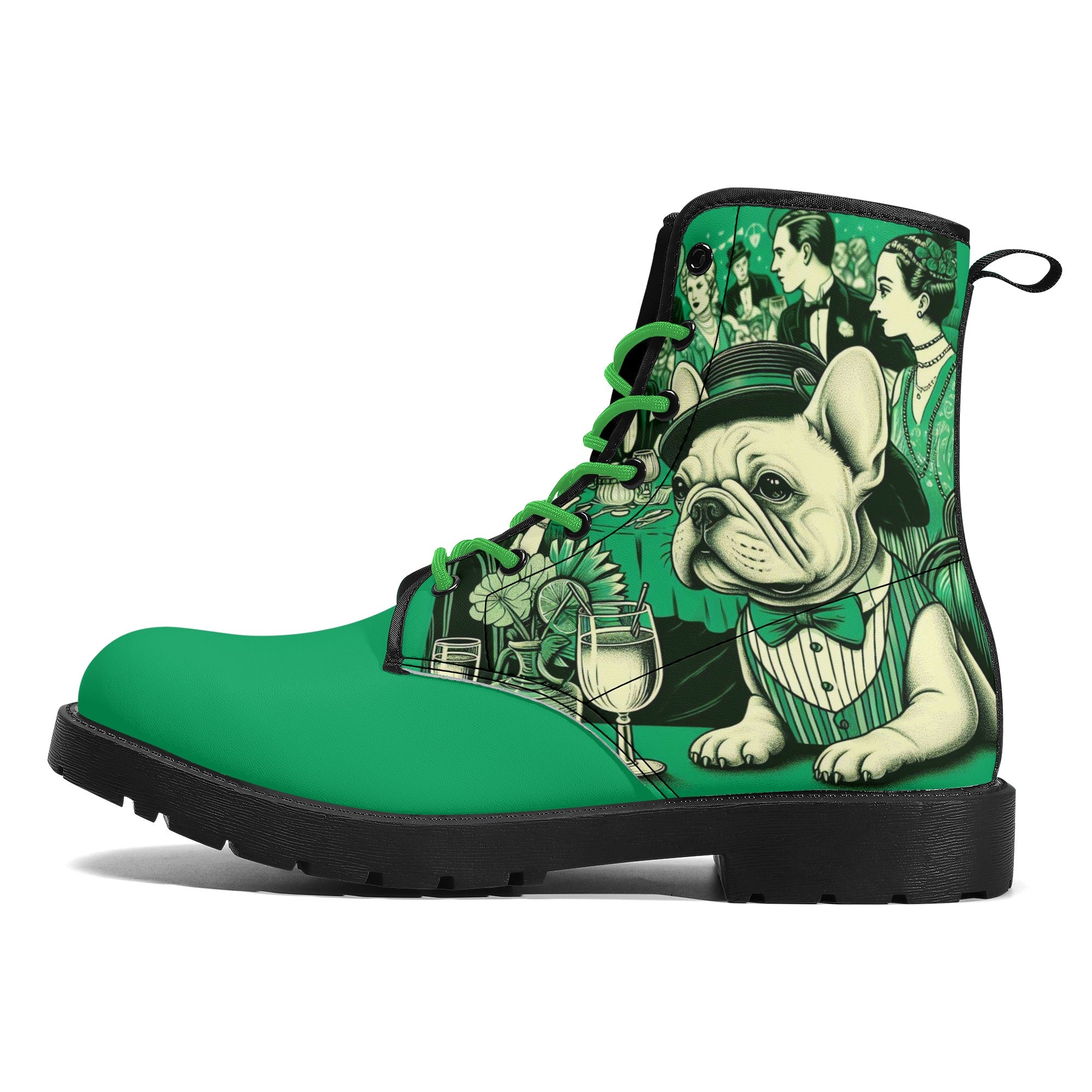 Frenchie Leather Ankle Booties for Frenchie Enthusiasts-fadou