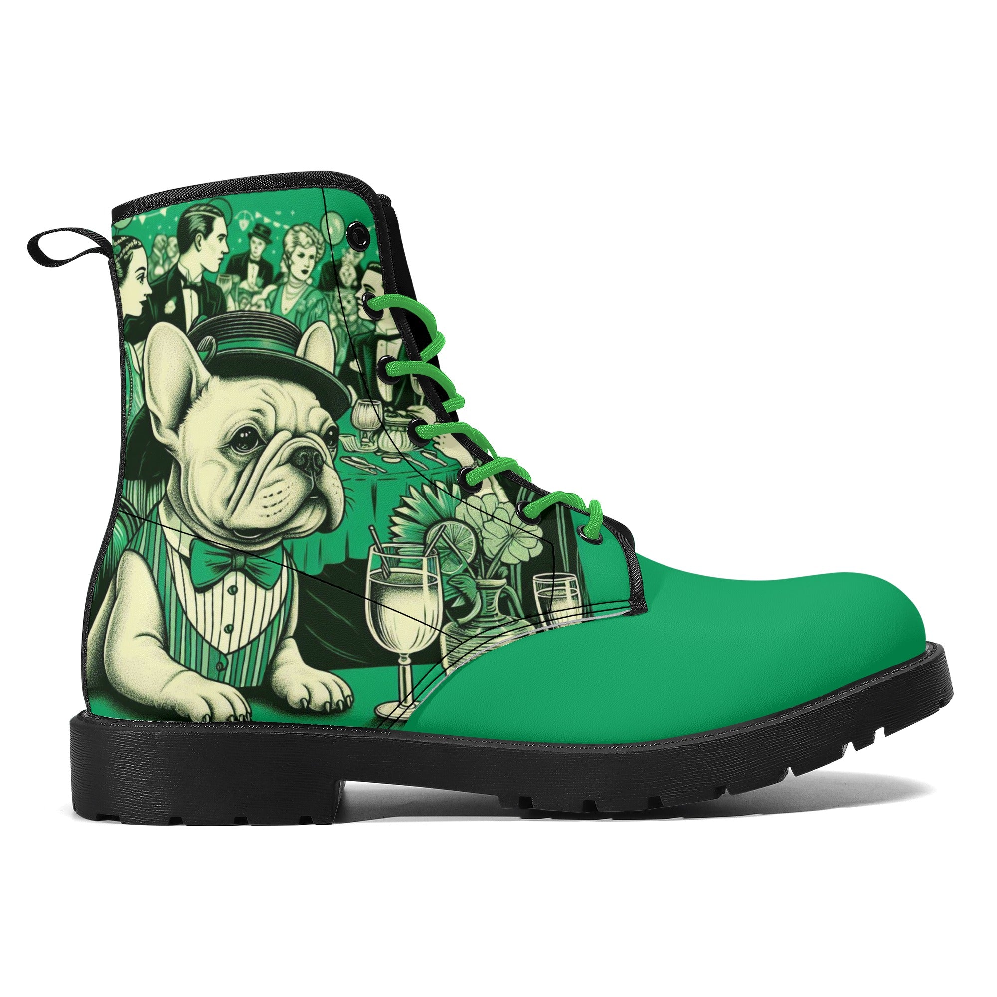 Frenchie Leather Ankle Booties for Frenchie Enthusiasts-fadou