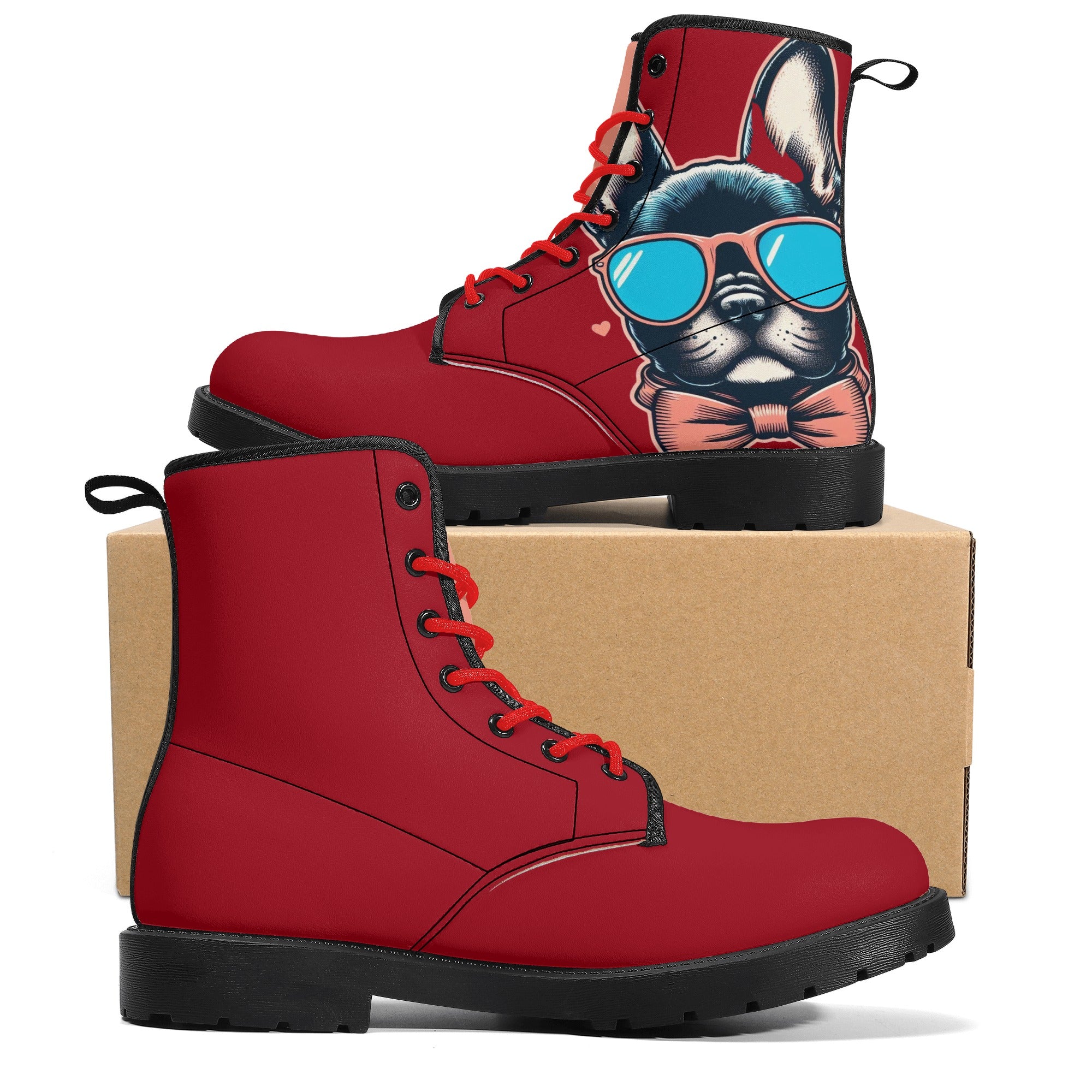 Roxy French Bulldog Leather Boots for Frenchie Enthusiasts-fadou