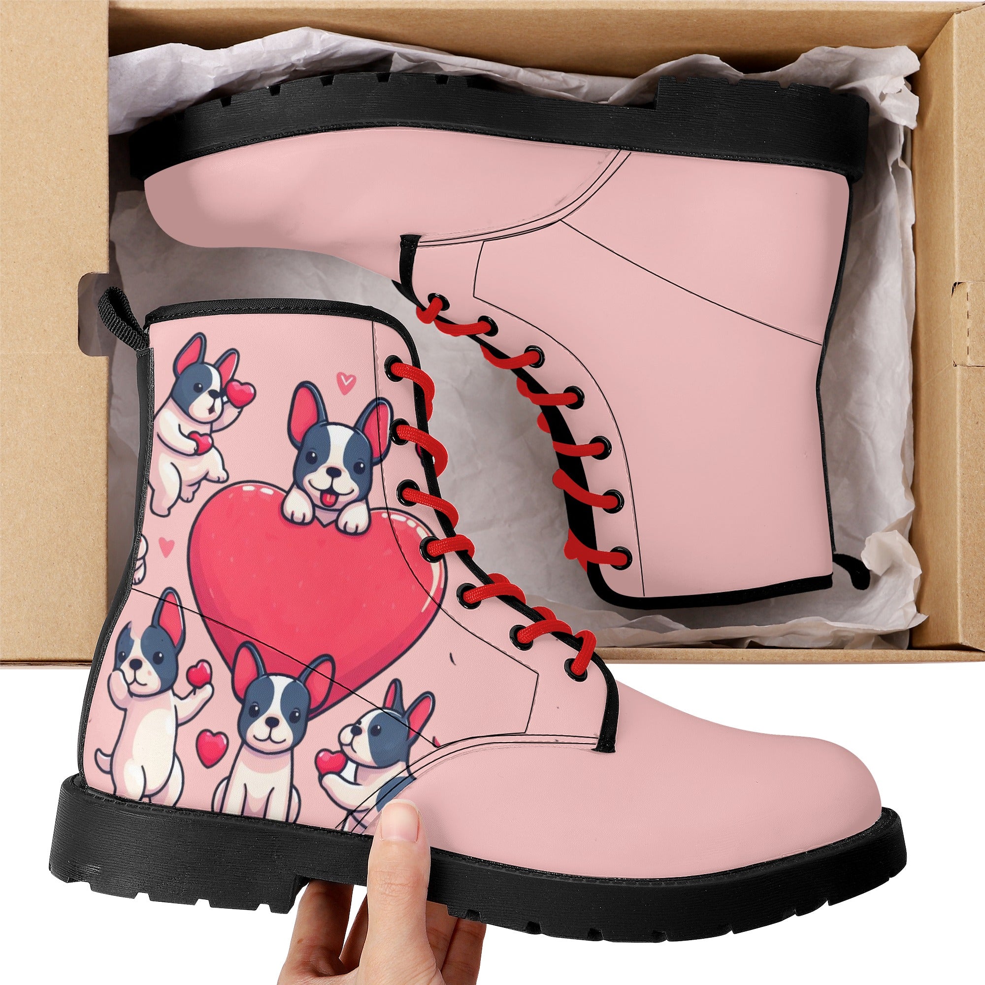 French Bulldog Leather Ankle Booties for Dog Moms & Dads-fadou