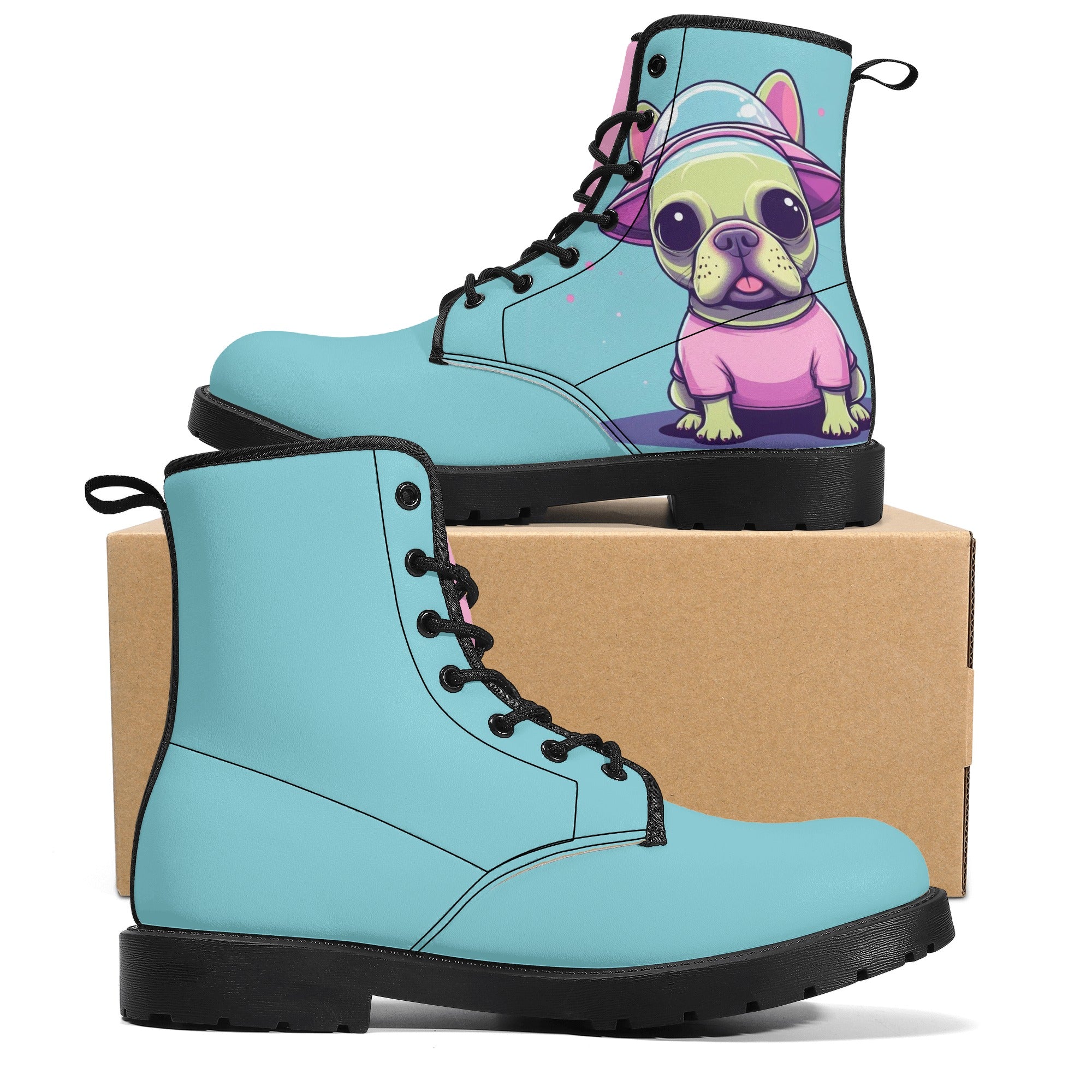 French Bulldog Leather Casual Boots for Dog Moms & Dads-fadou