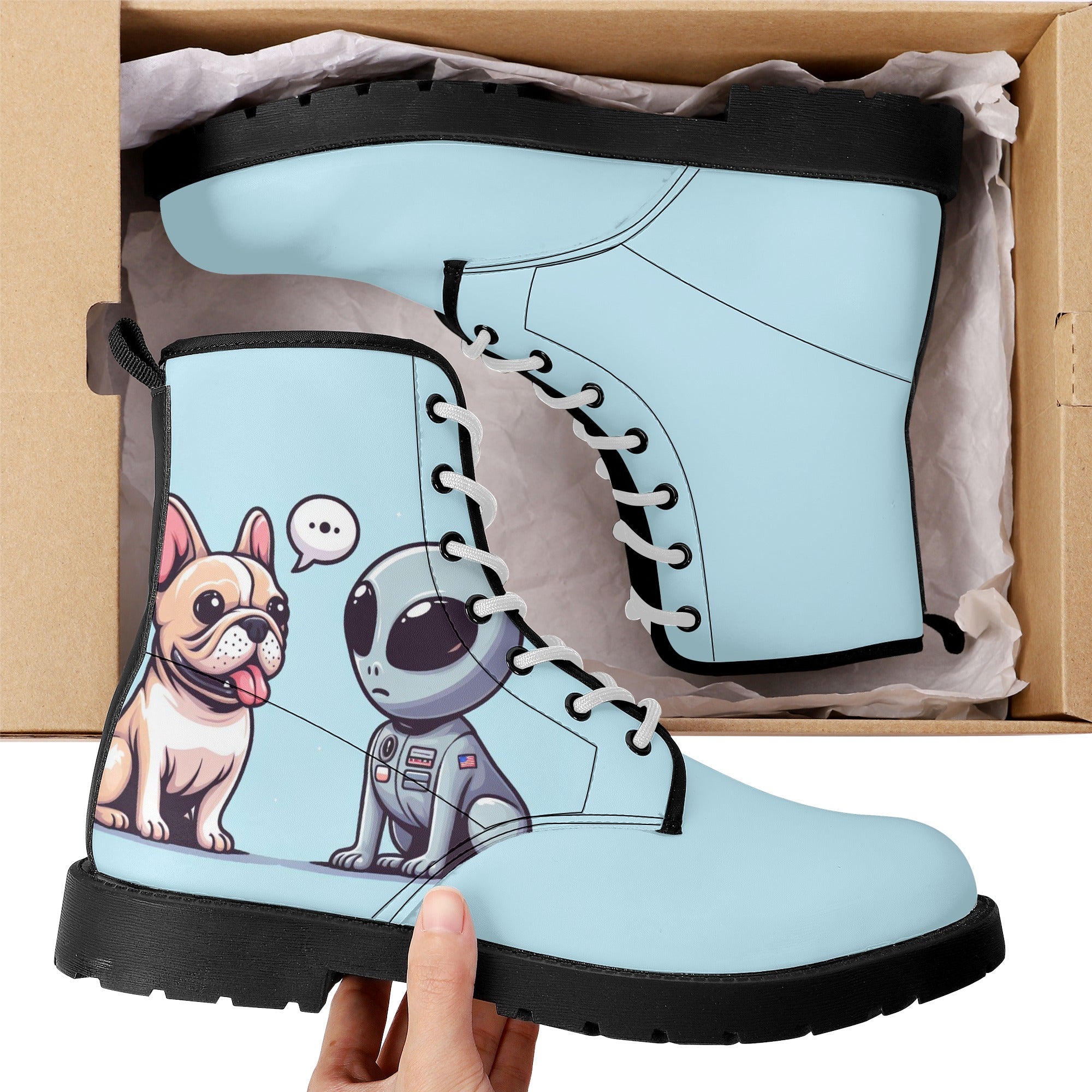 Lily French Bulldog Casual Boots for Frenchie Enthusiasts-fadou
