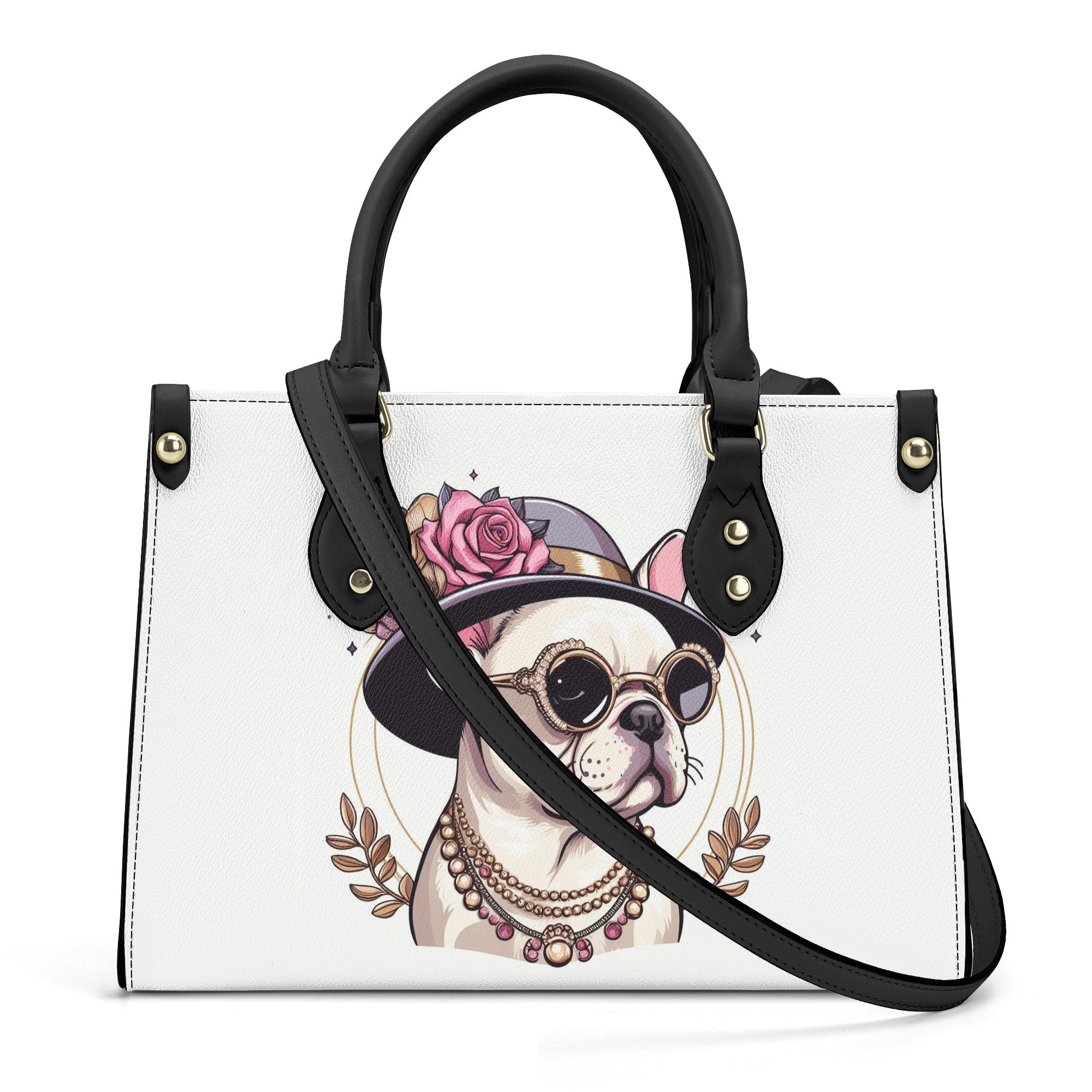 Queen Frenchie Shoulder Handbag for Frenchie Enthusiasts-fadou