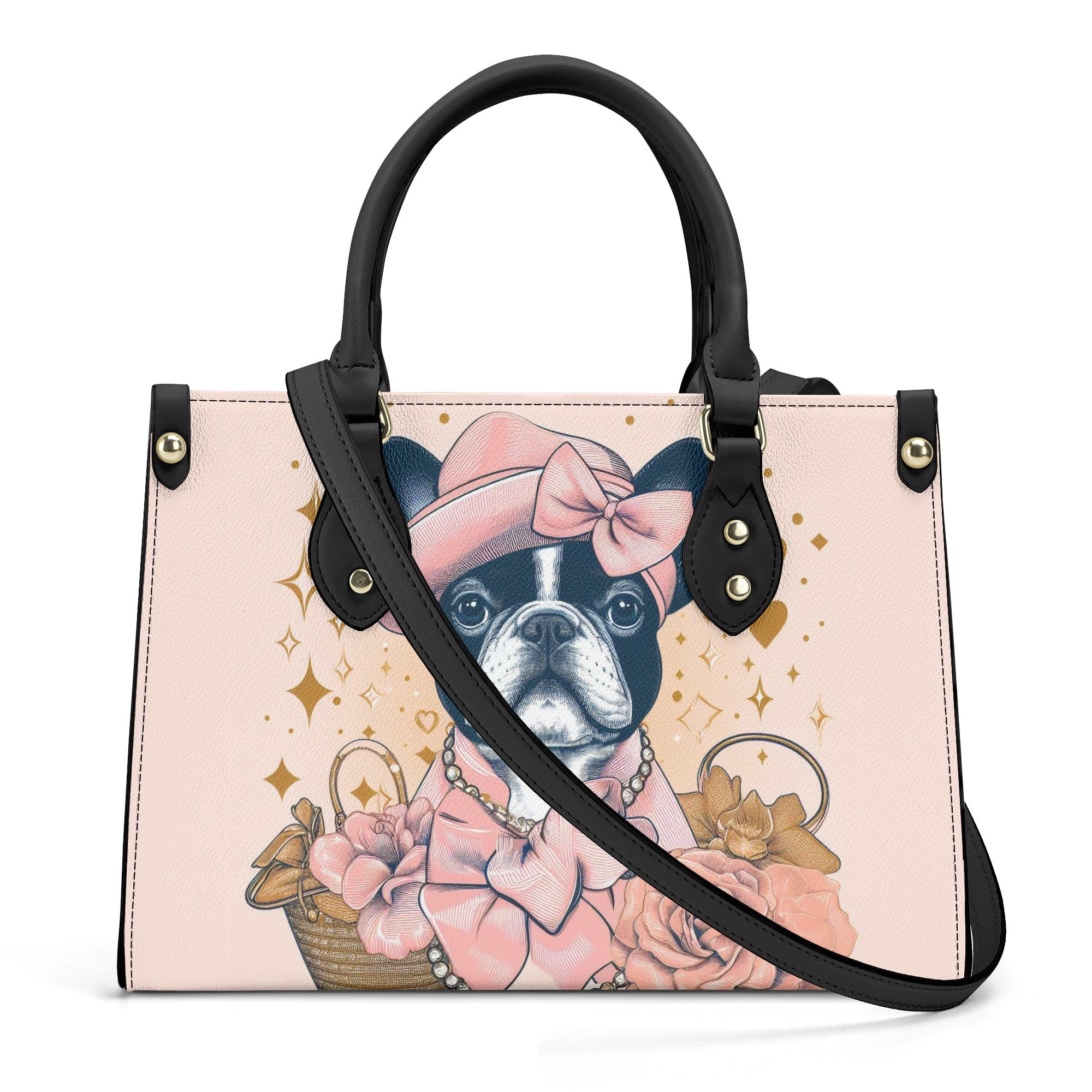 Nina French Bulldog Canvas Carryall for Frenchie Enthusiasts-fadou