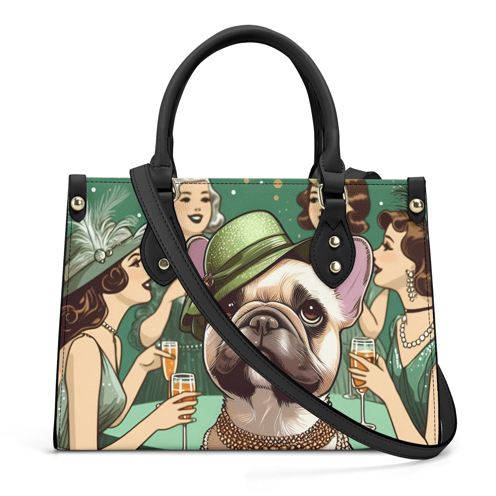 French Bulldog Luxury Shoulder Handbag for Frenchie Fans-fadou