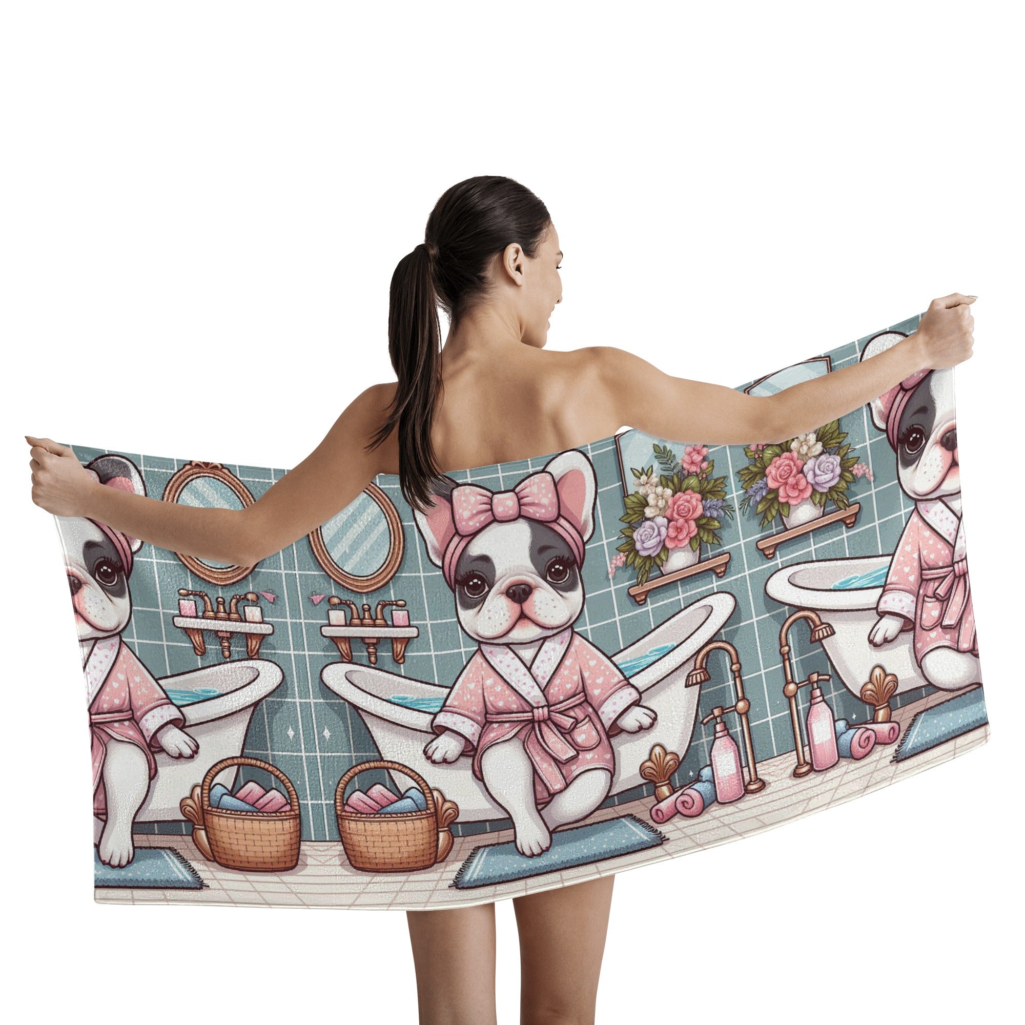 Lady - Bath Towel for French Bulldog Owners and Fans for Frenchies-fadou