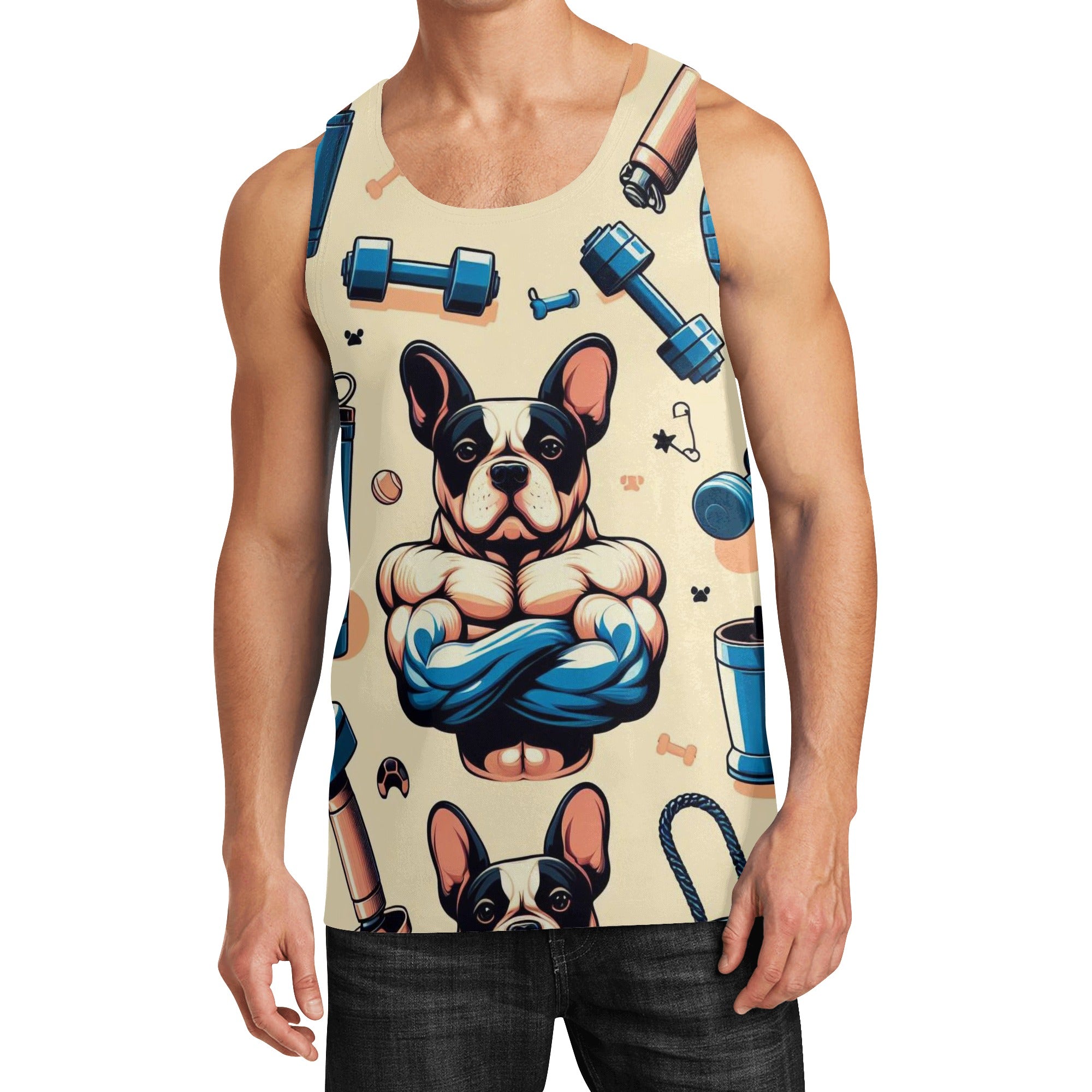 Chandler French Bulldog Sleeveless Tee for Bulldog Owners-fadou