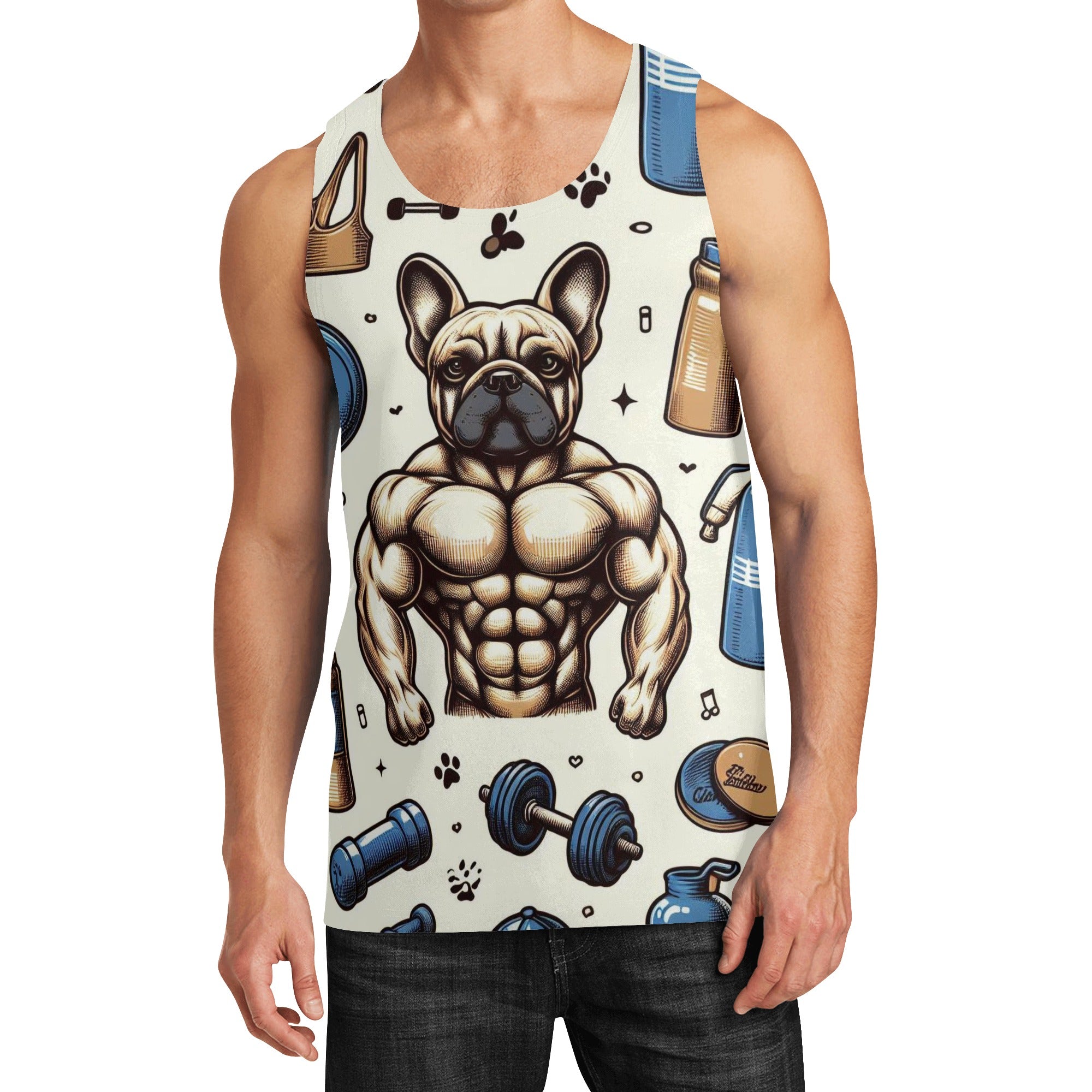 Thor French Bulldog Muscle Tank for Frenchie Enthusiasts-fadou