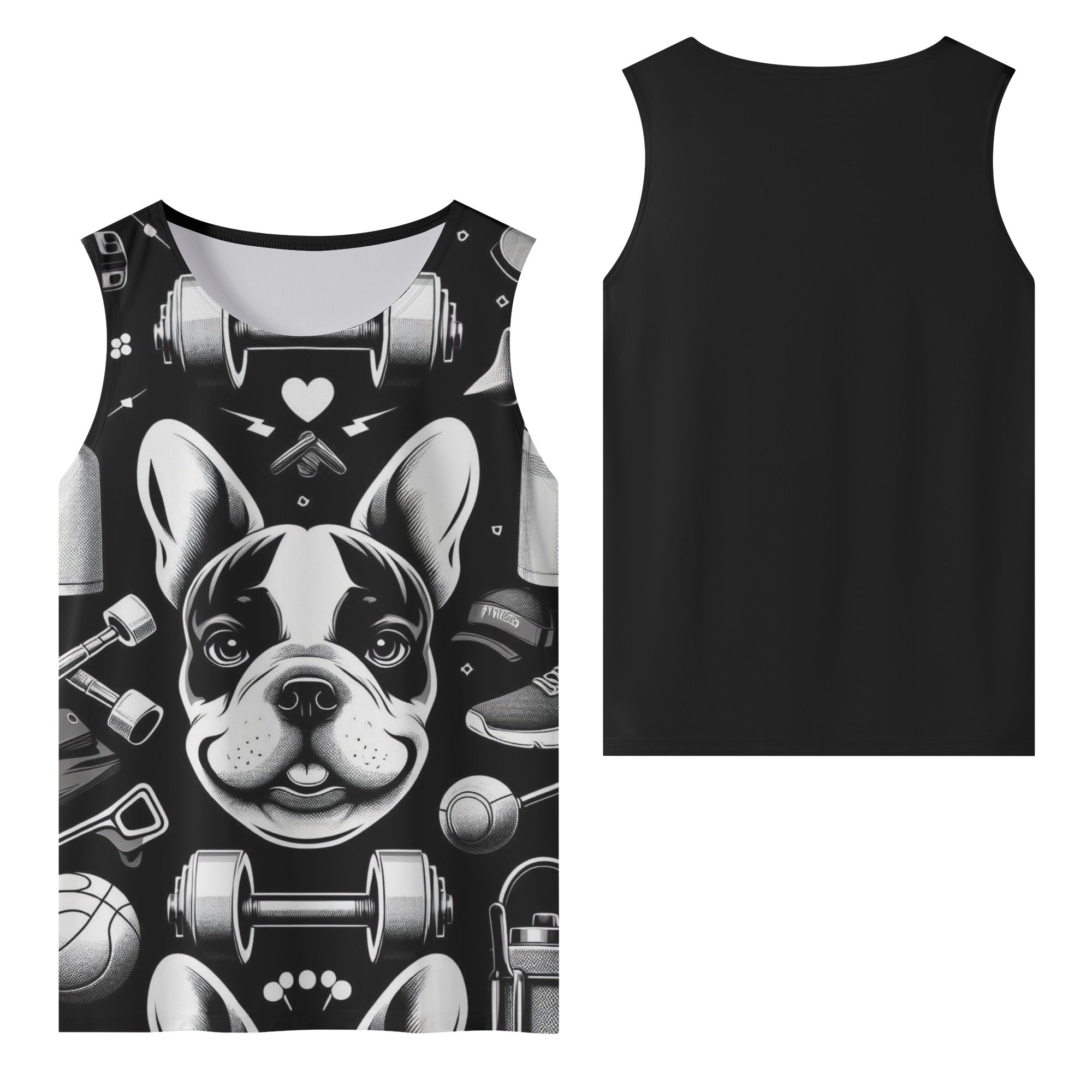 Lucky French Bulldog Muscle Tank for Frenchie Enthusiasts-fadou