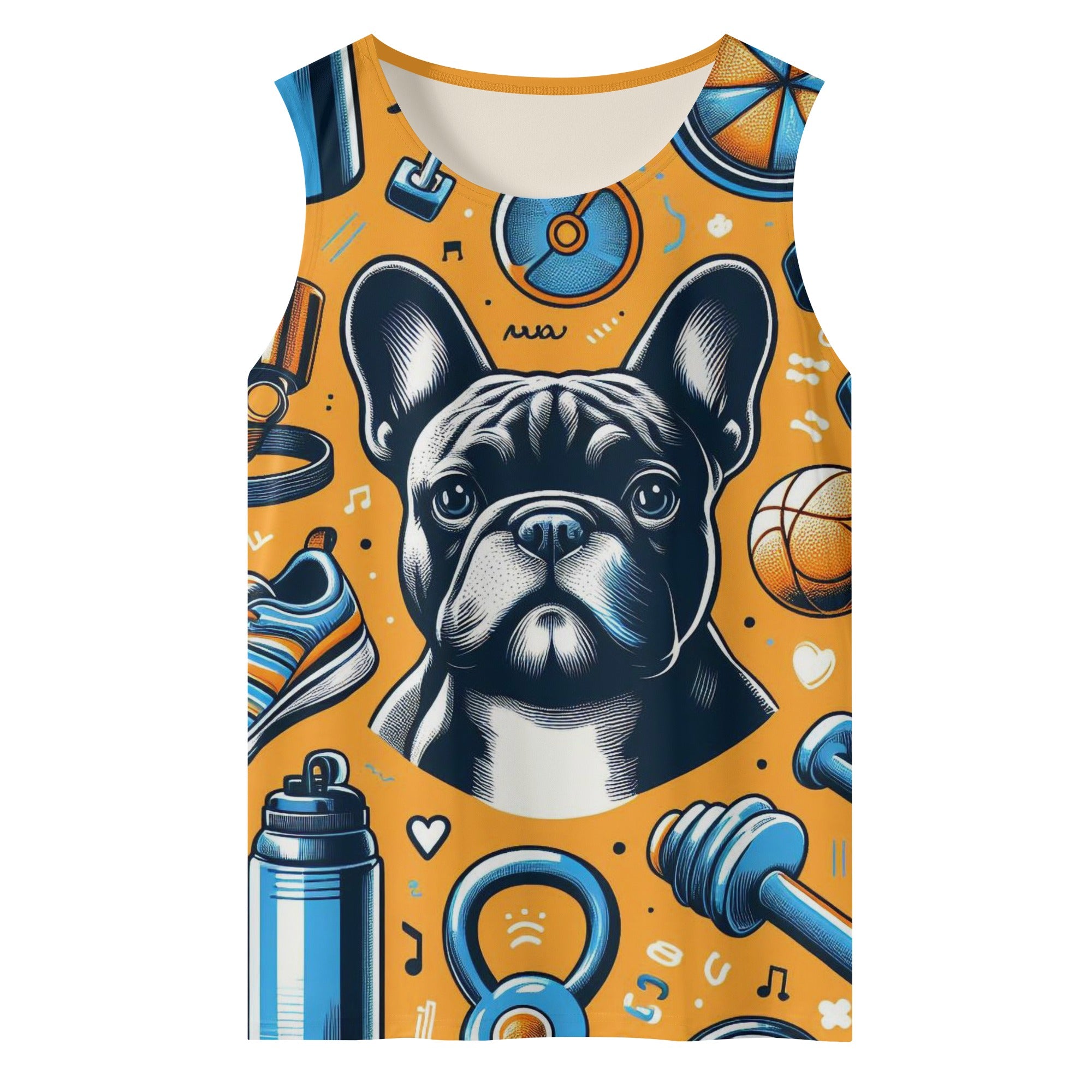 Bruno French Bulldog Sleeveless Tee for Frenchie Enthusiasts-fadou