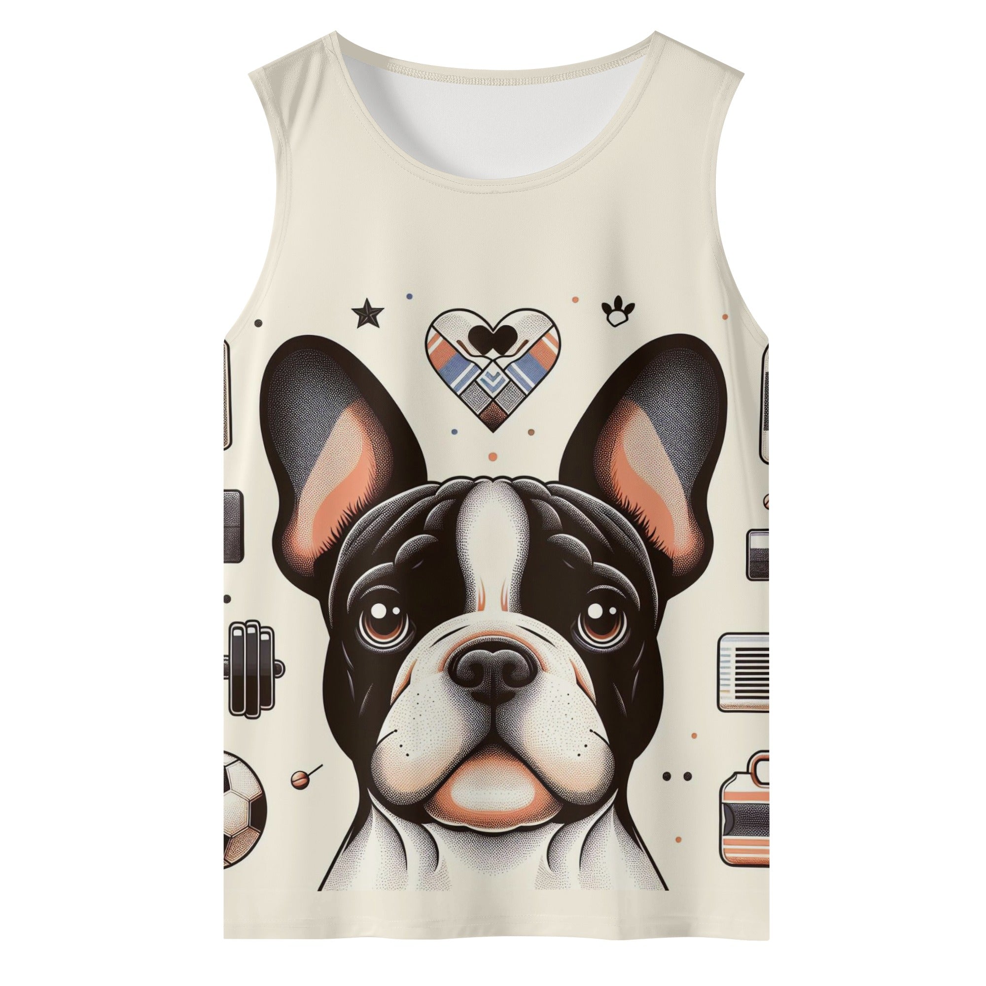 Moose French Bulldog Muscle Tank for Frenchie Enthusiasts-fadou