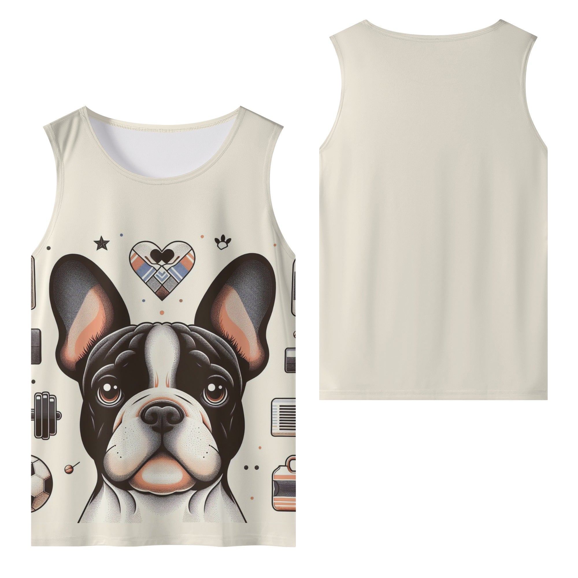 Moose French Bulldog Muscle Tank for Frenchie Enthusiasts-fadou