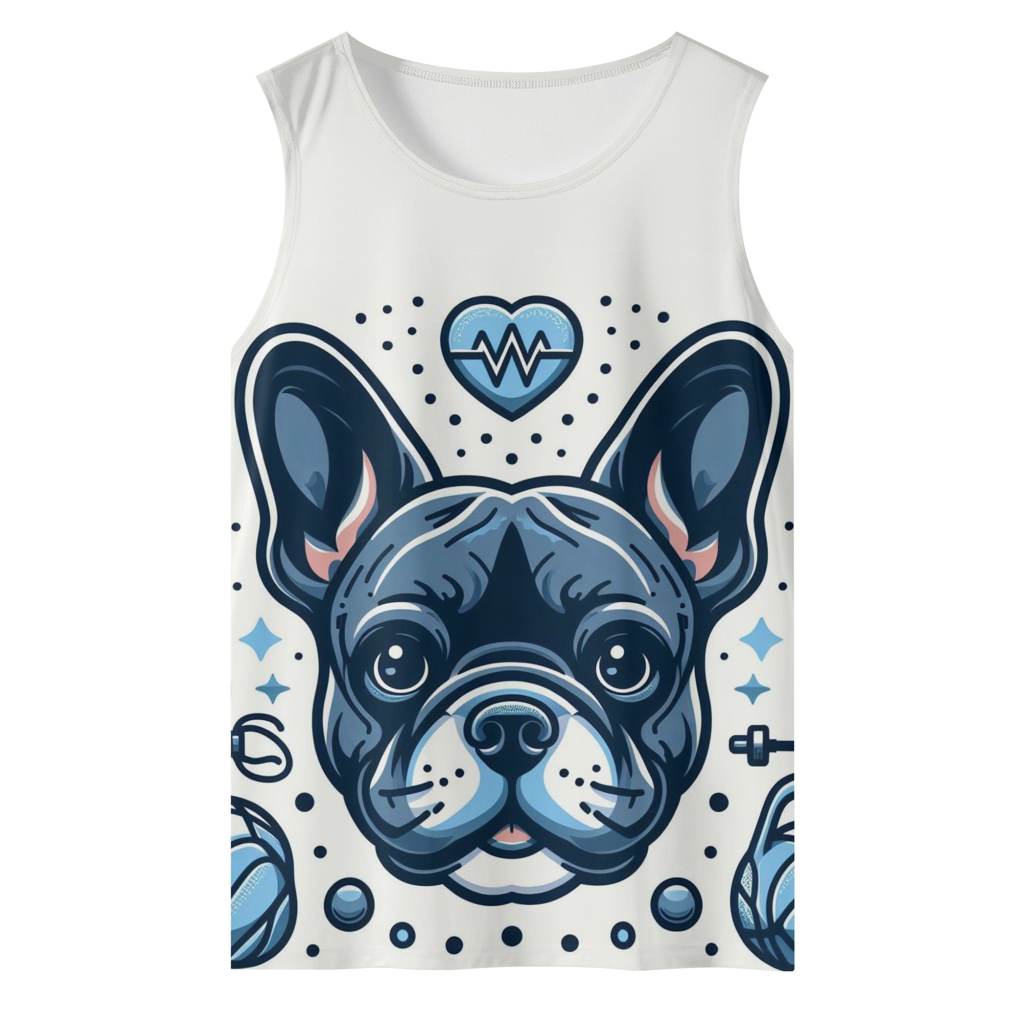 Hank French Bulldog Sleeveless Tee for Frenchie Enthusiasts-fadou