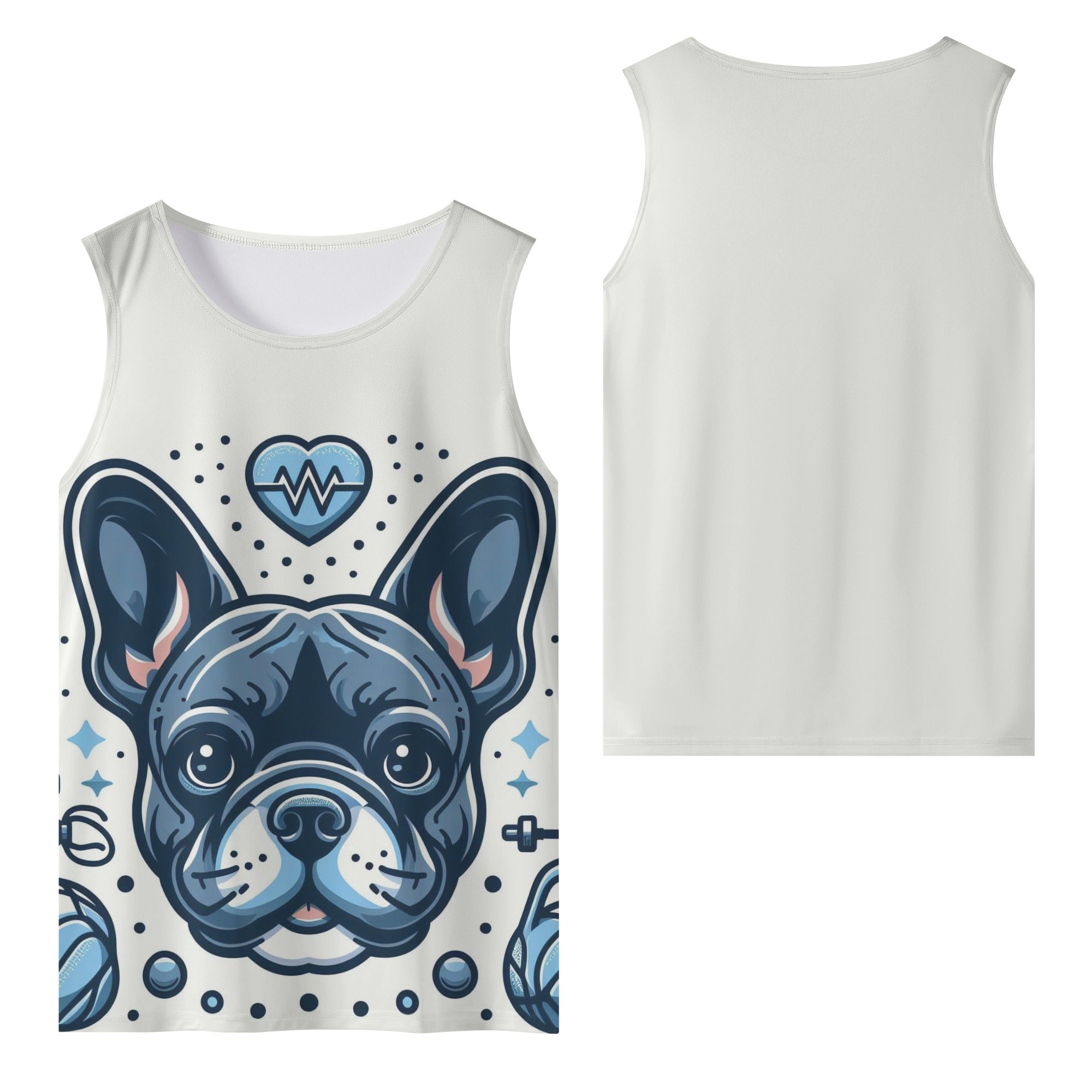 Hank French Bulldog Sleeveless Tee for Frenchie Enthusiasts-fadou