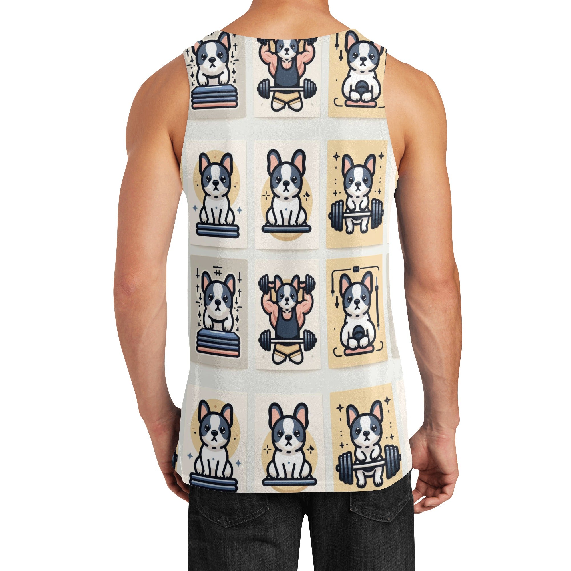 Ace French Bulldog Sleeveless Tee for Frenchie Enthusiasts-fadou