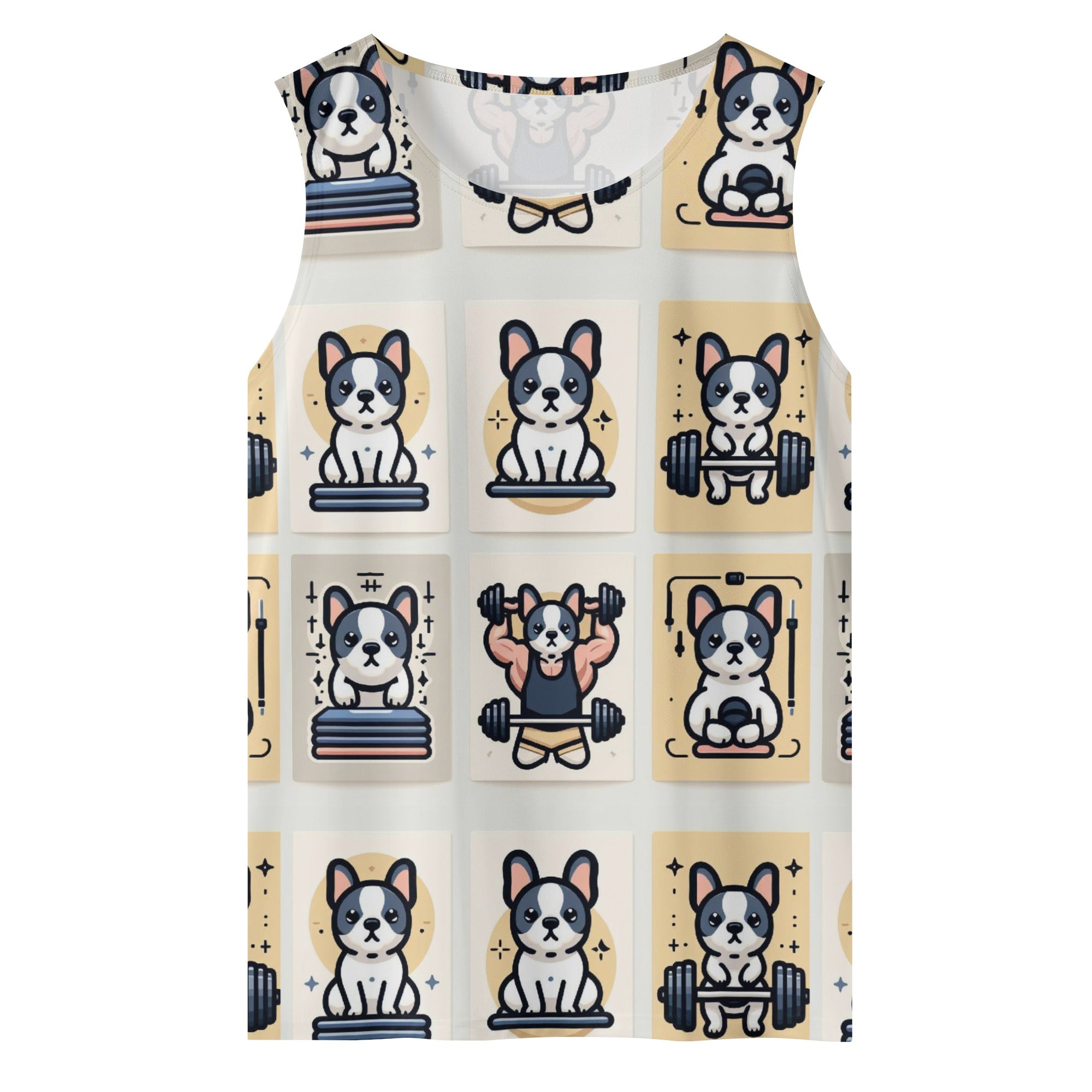 Ace French Bulldog Sleeveless Tee for Frenchie Enthusiasts-fadou