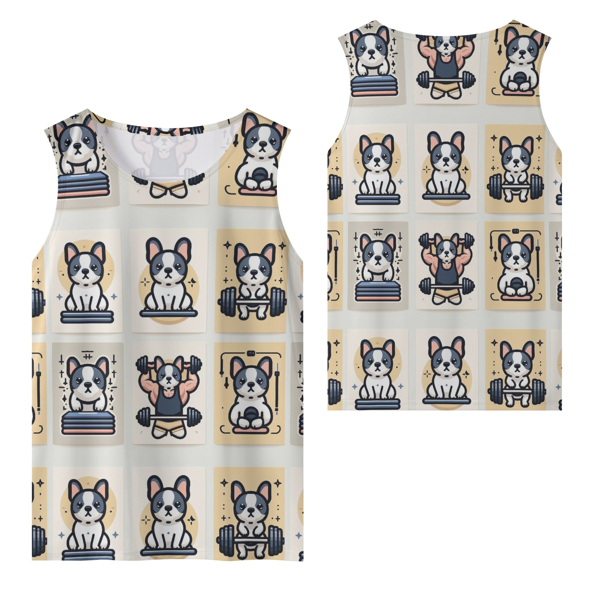 Ace French Bulldog Sleeveless Tee for Frenchie Enthusiasts-fadou