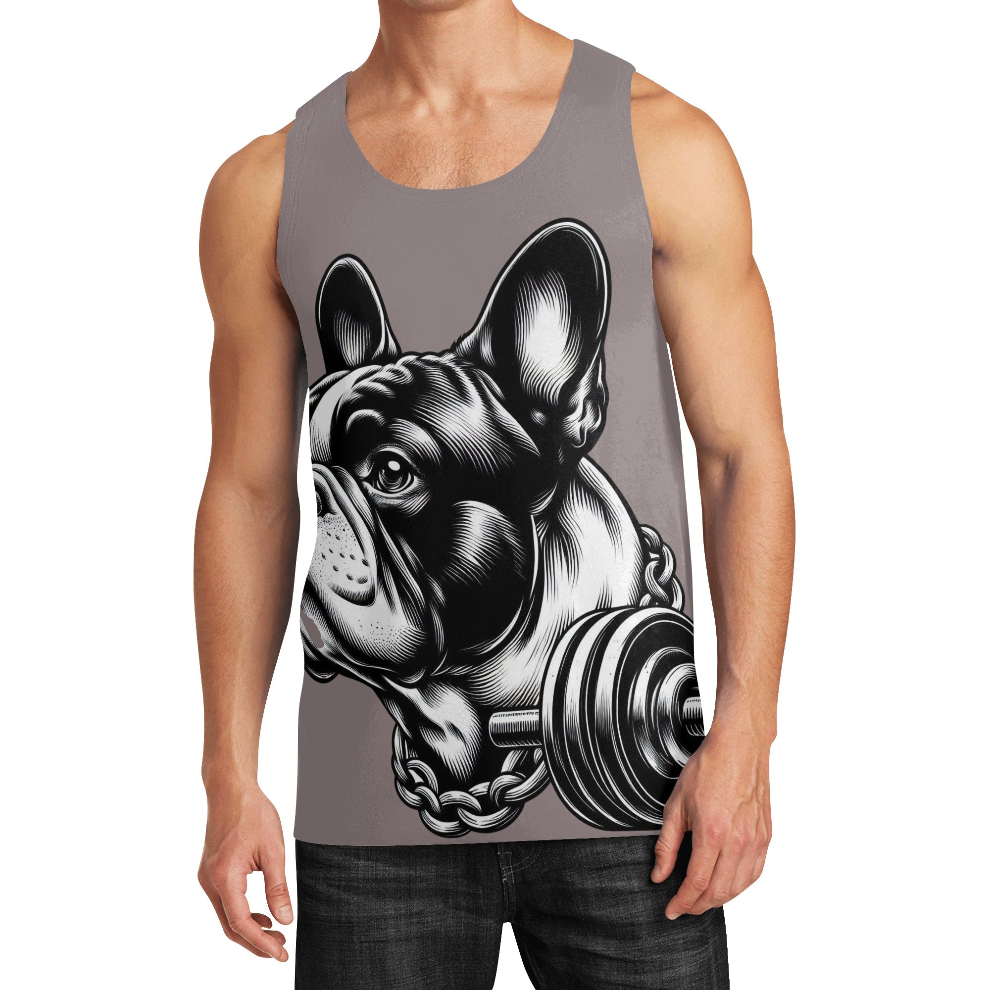 Murphey French Bulldog Sleeveless Tee for Frenchie Fans-fadou