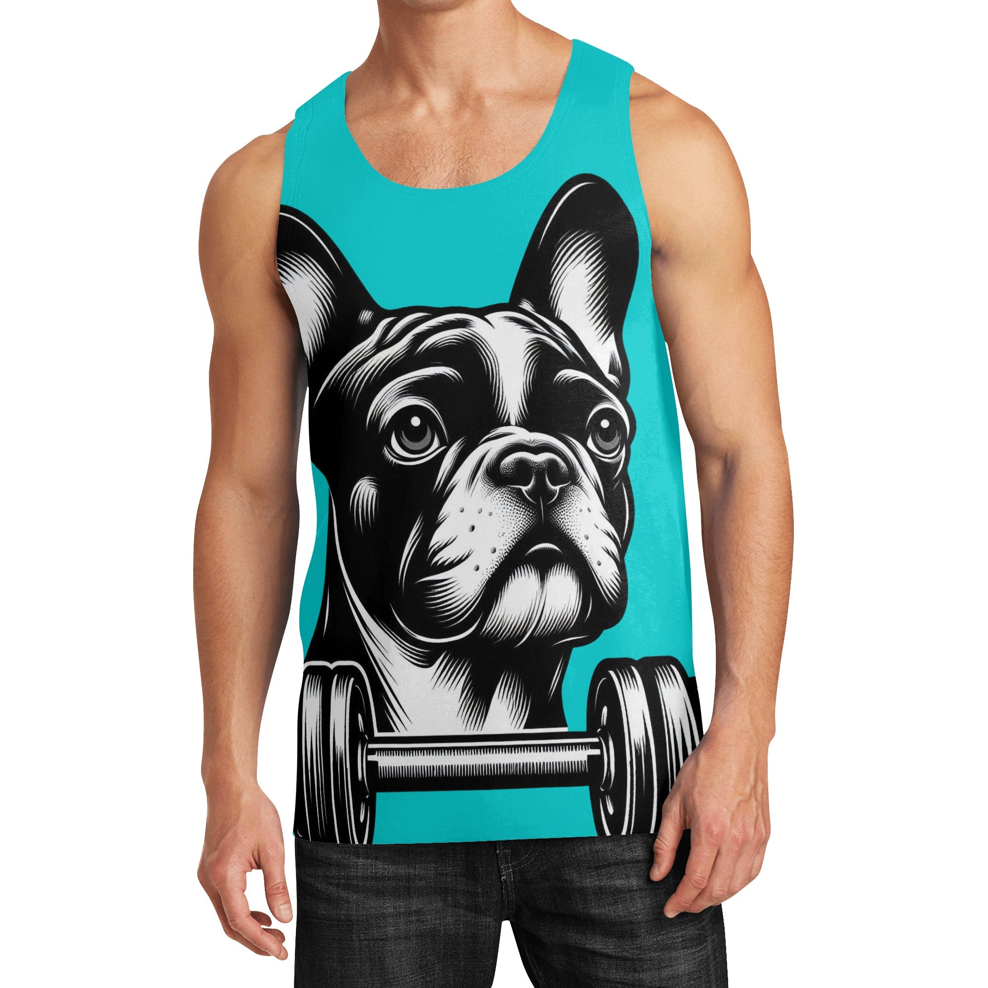 Beau French Bulldog Sleeveless Tee for Frenchie Enthusiasts-fadou