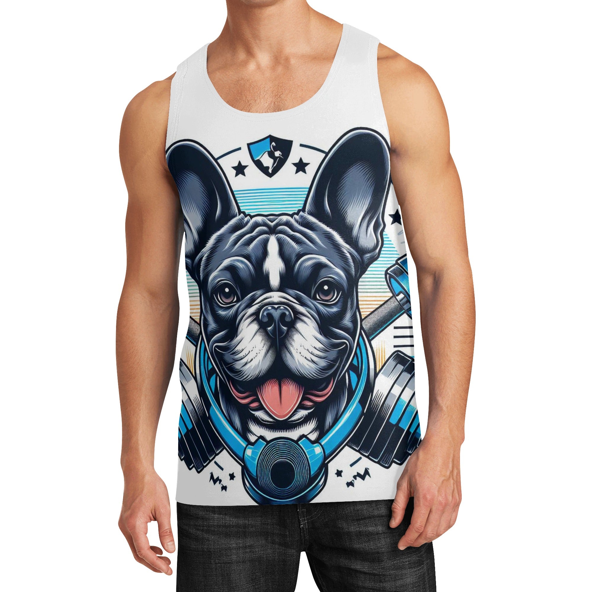 Teddy French Bulldog Sleeveless Tee for Frenchie Enthusiasts-fadou