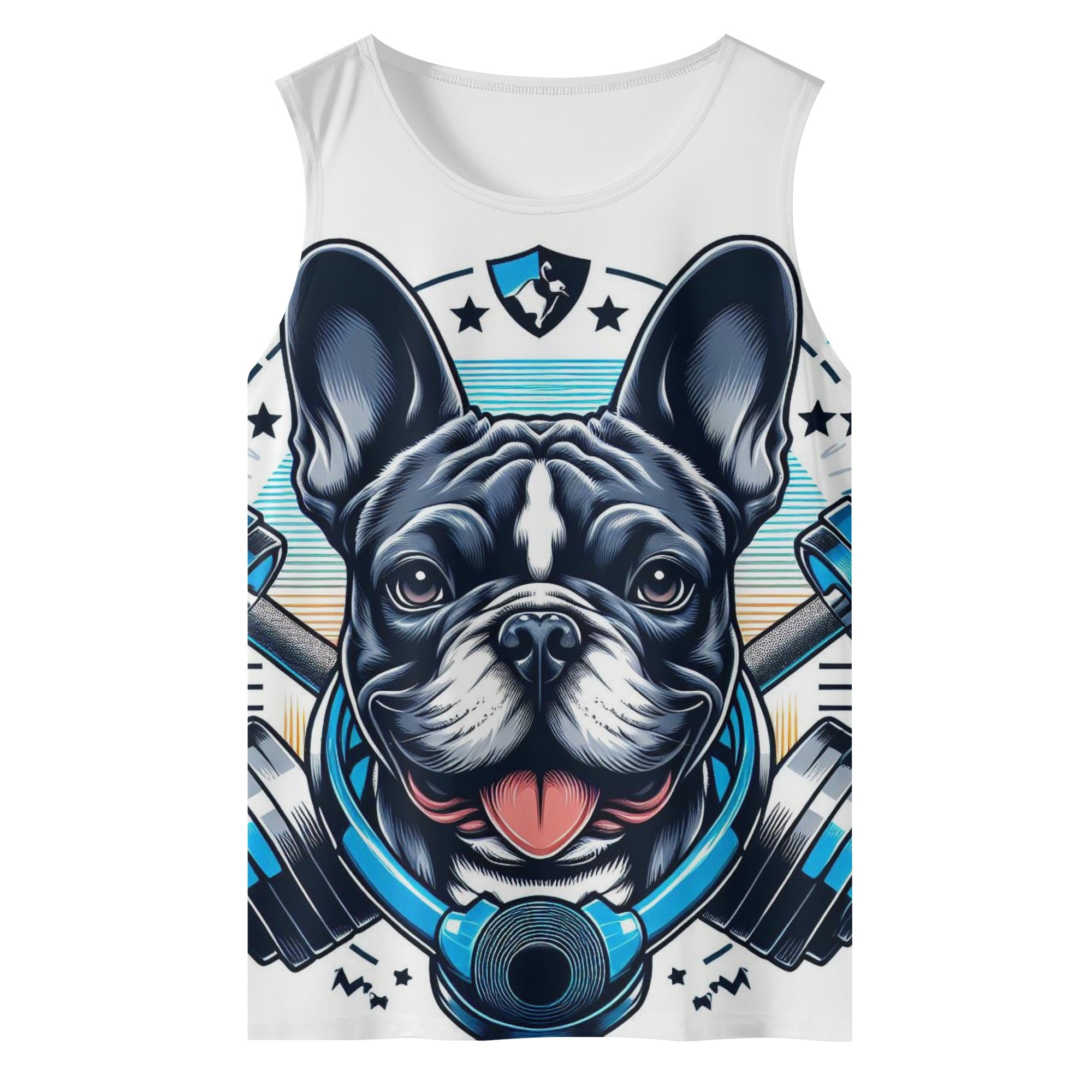 Teddy French Bulldog Sleeveless Tee for Frenchie Enthusiasts-fadou