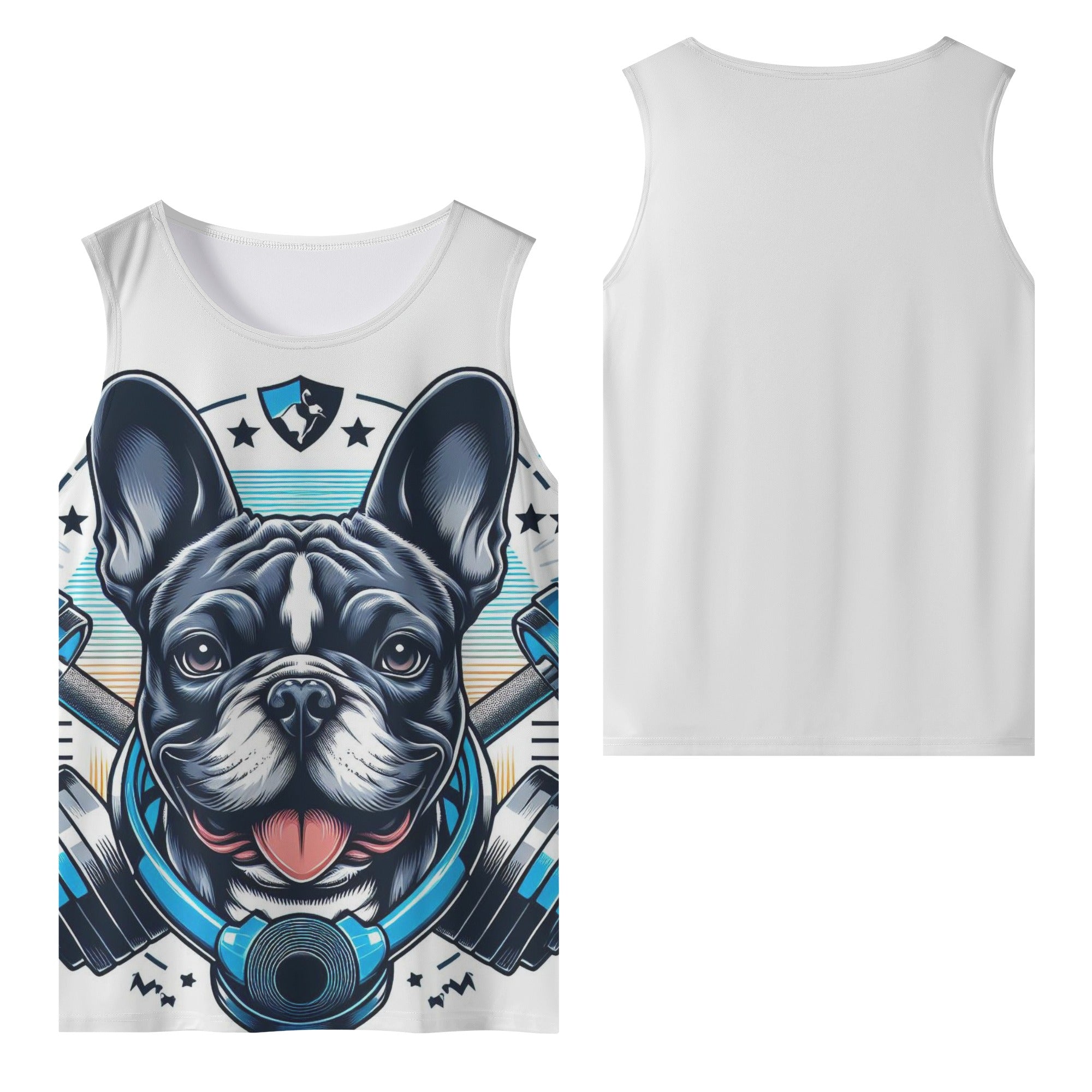 Teddy French Bulldog Sleeveless Tee for Frenchie Enthusiasts-fadou