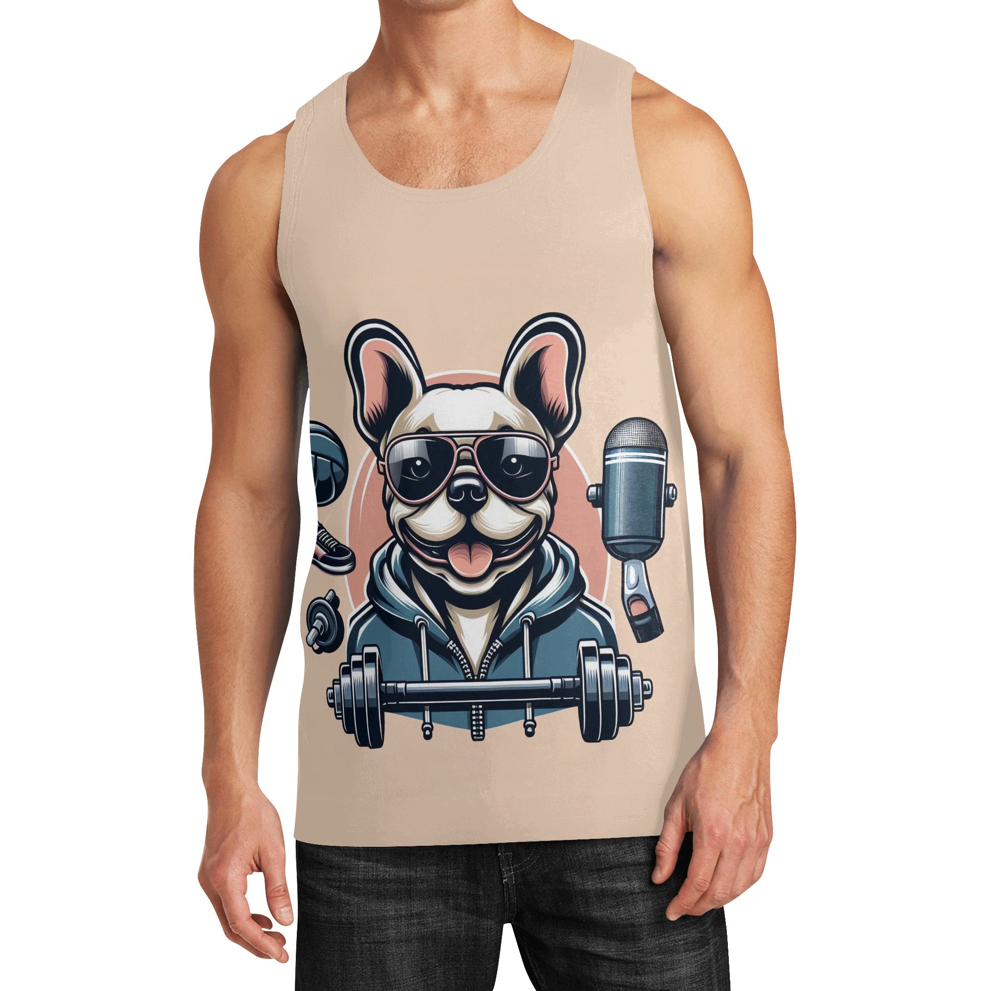 Winston French Bulldog Sleeveless Tee for Dog Park Days-fadou