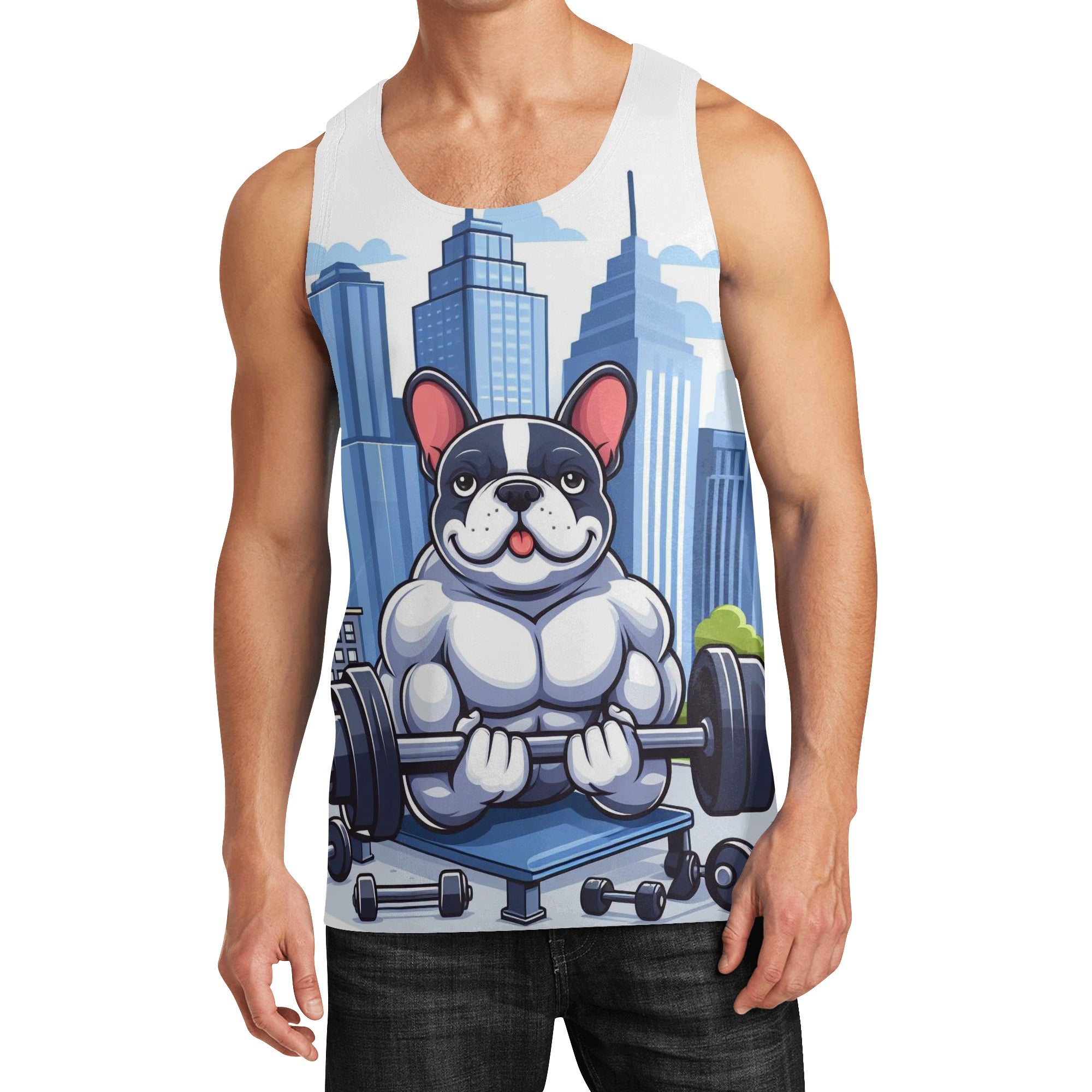 Tucker French Bulldog Sleeveless Tee for Dog Moms & Dads-fadou