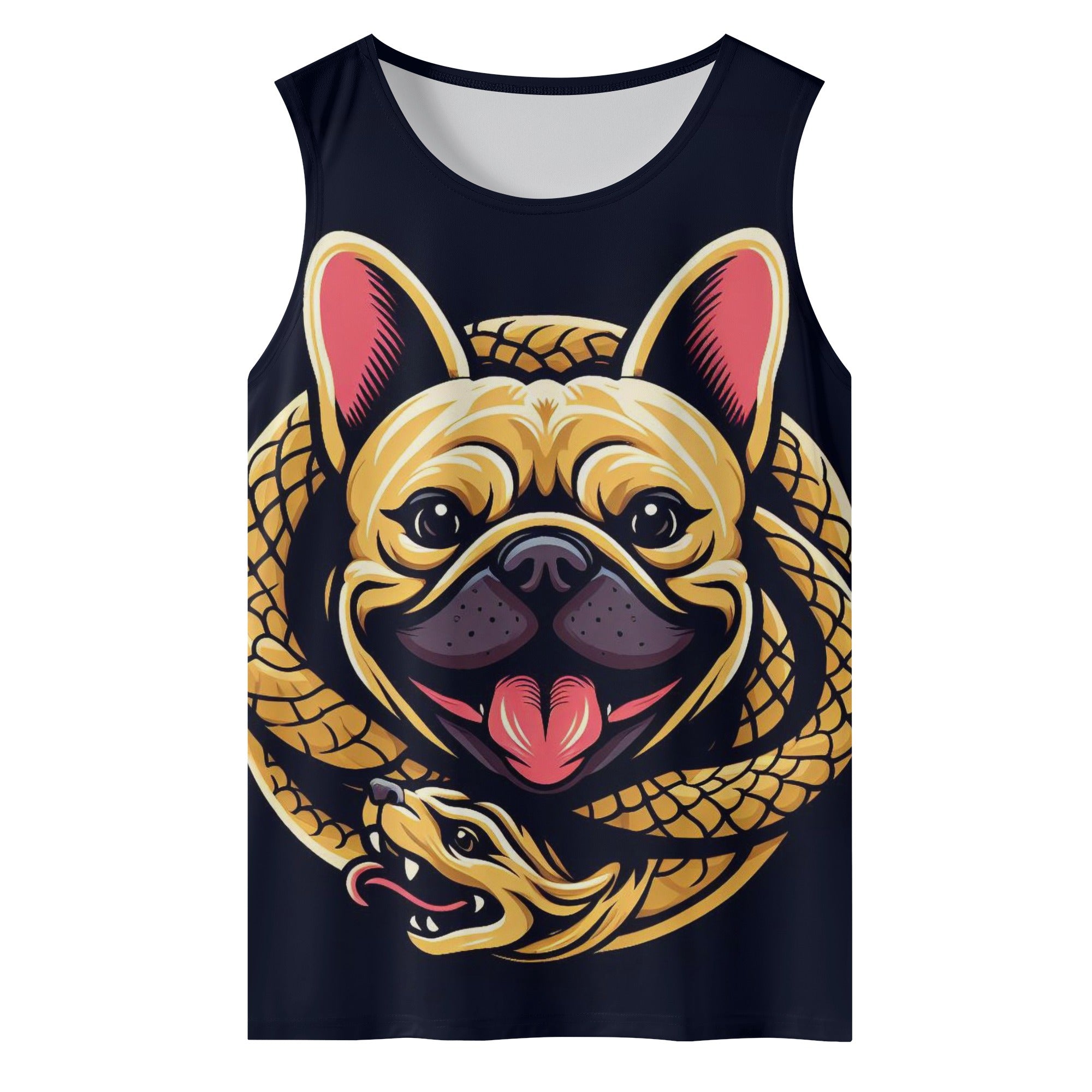 Buddy French Bulldog Sleeveless Tee for Frenchie Enthusiasts-fadou
