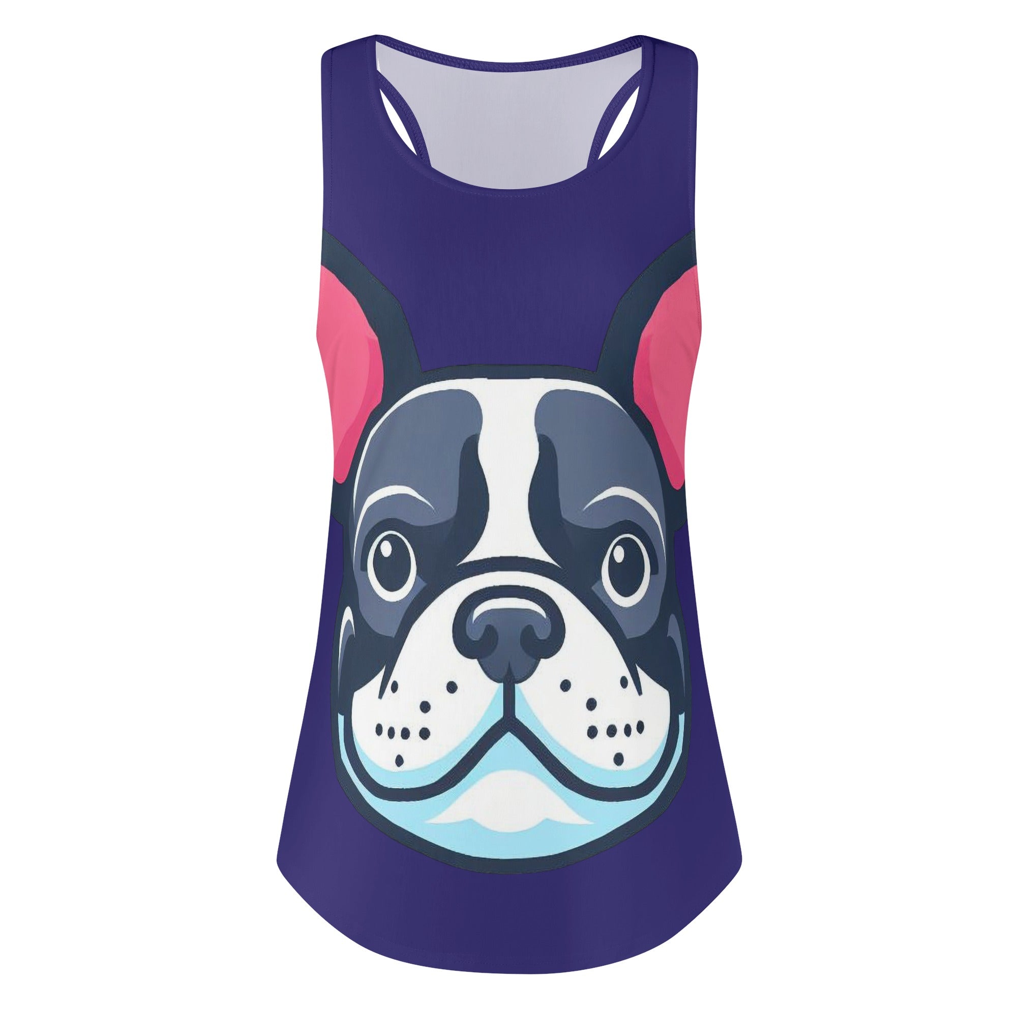 Hazel French Bulldog Sleeveless Tee for Frenchie Enthusiasts-fadou