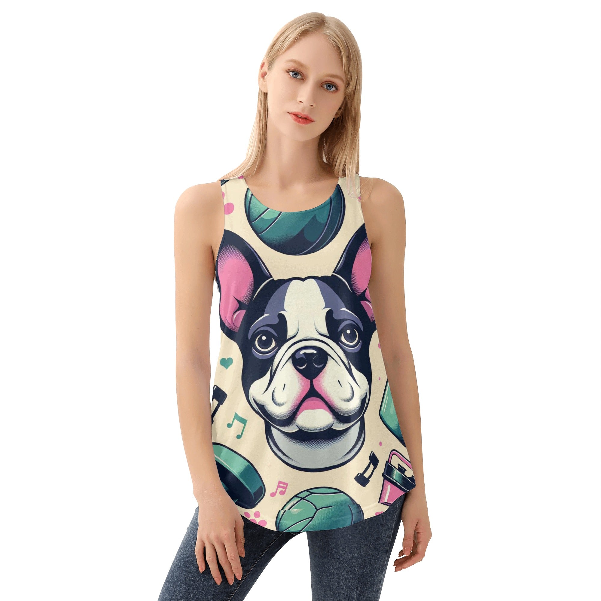 Paisley French Bulldog Muscle Tank for Frenchie Enthusiasts-fadou