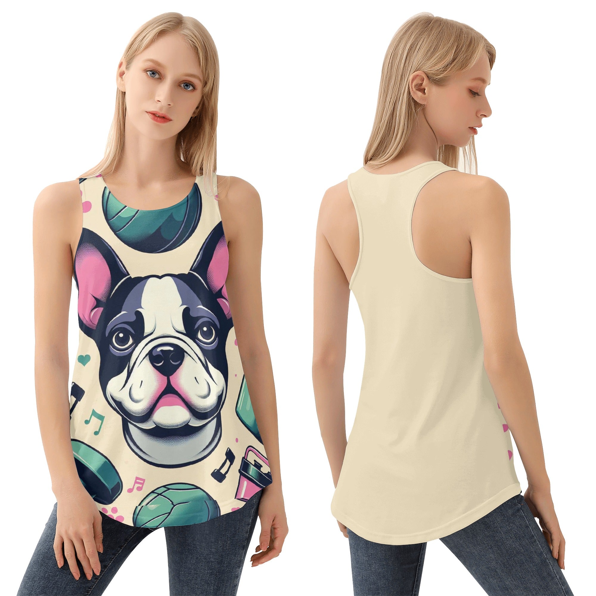 Paisley French Bulldog Muscle Tank for Frenchie Enthusiasts-fadou