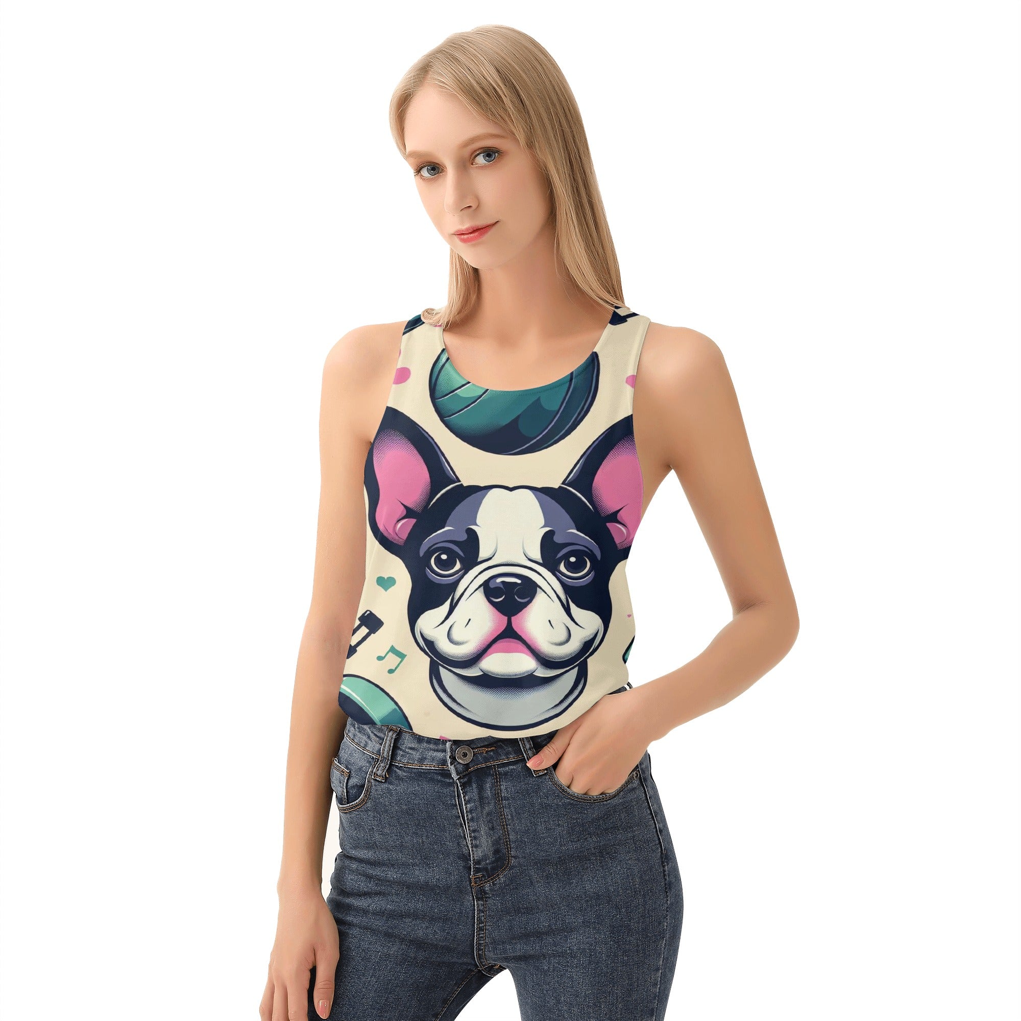 Paisley French Bulldog Muscle Tank for Frenchie Enthusiasts-fadou