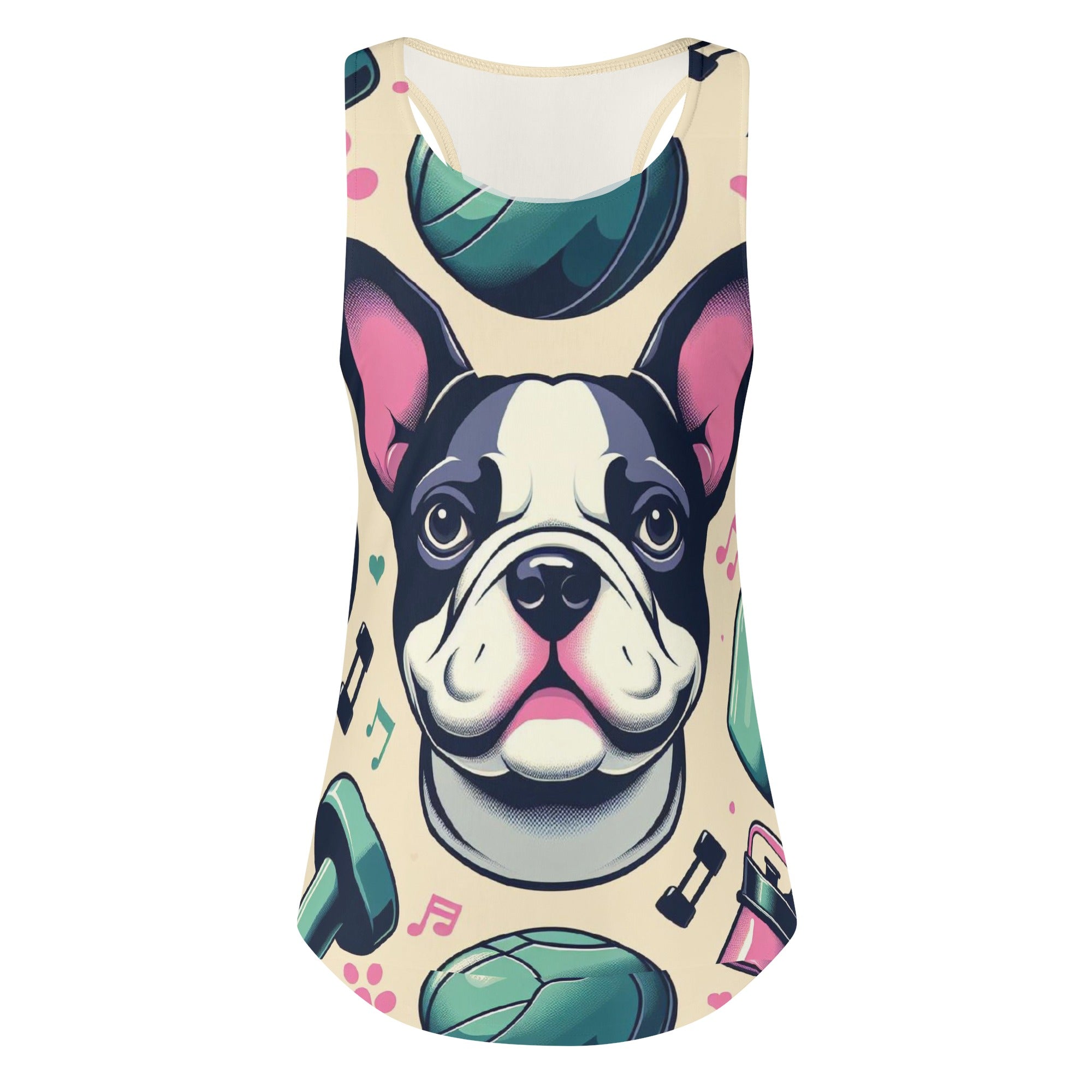 Paisley French Bulldog Muscle Tank for Frenchie Enthusiasts-fadou