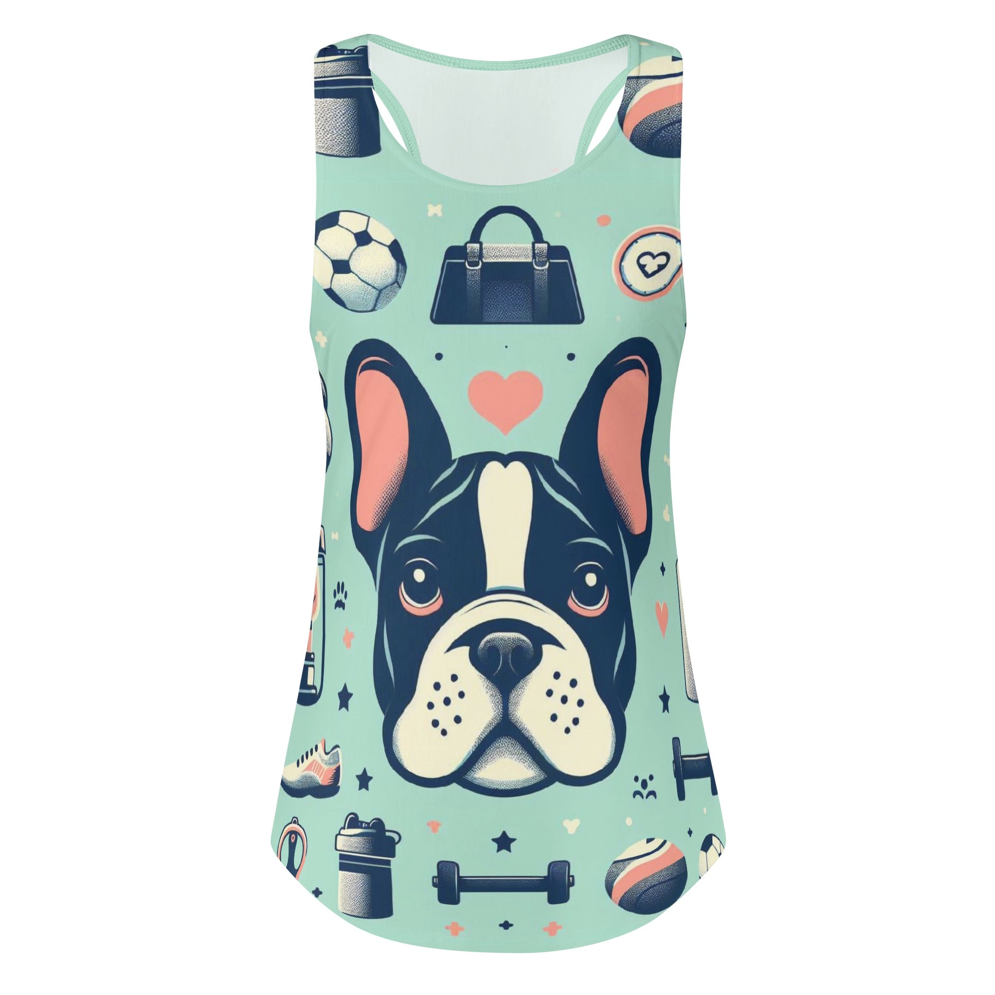 Ginger French Bulldog Sleeveless Tee for Dog Moms & Dads-fadou