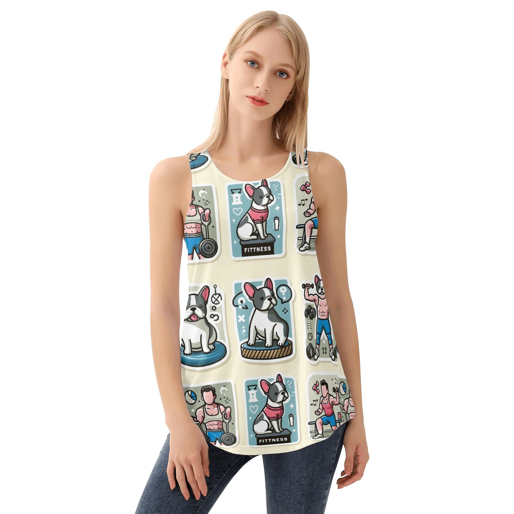 Princess French Bulldog Muscle Tank for Dog Moms & Dads-fadou